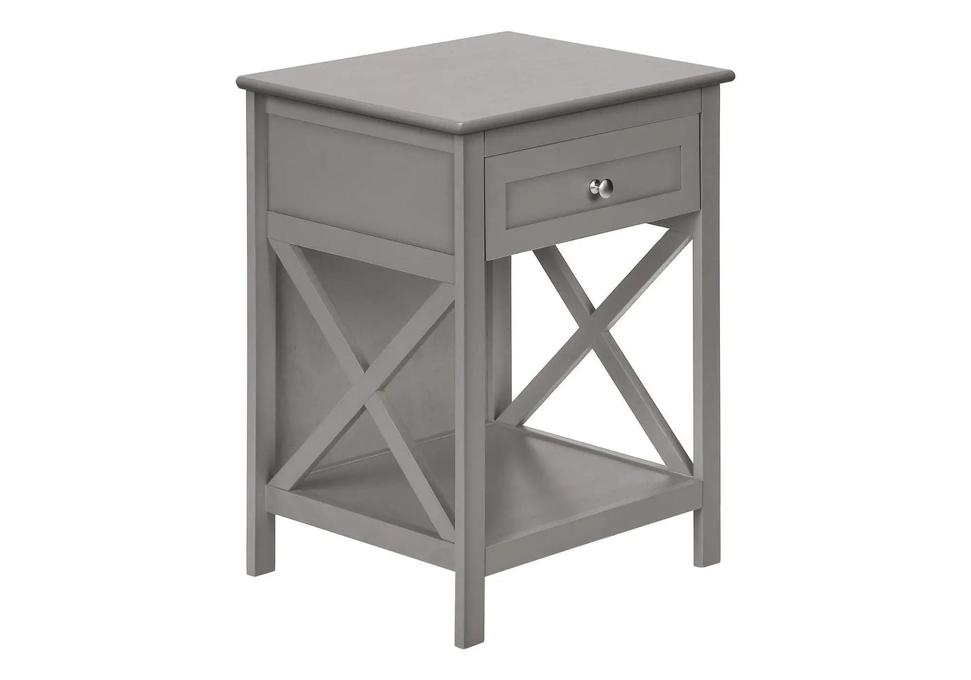 Accent End Table, 2 Tier, Storage Drawer, Transitional Style by HouseOfZazla