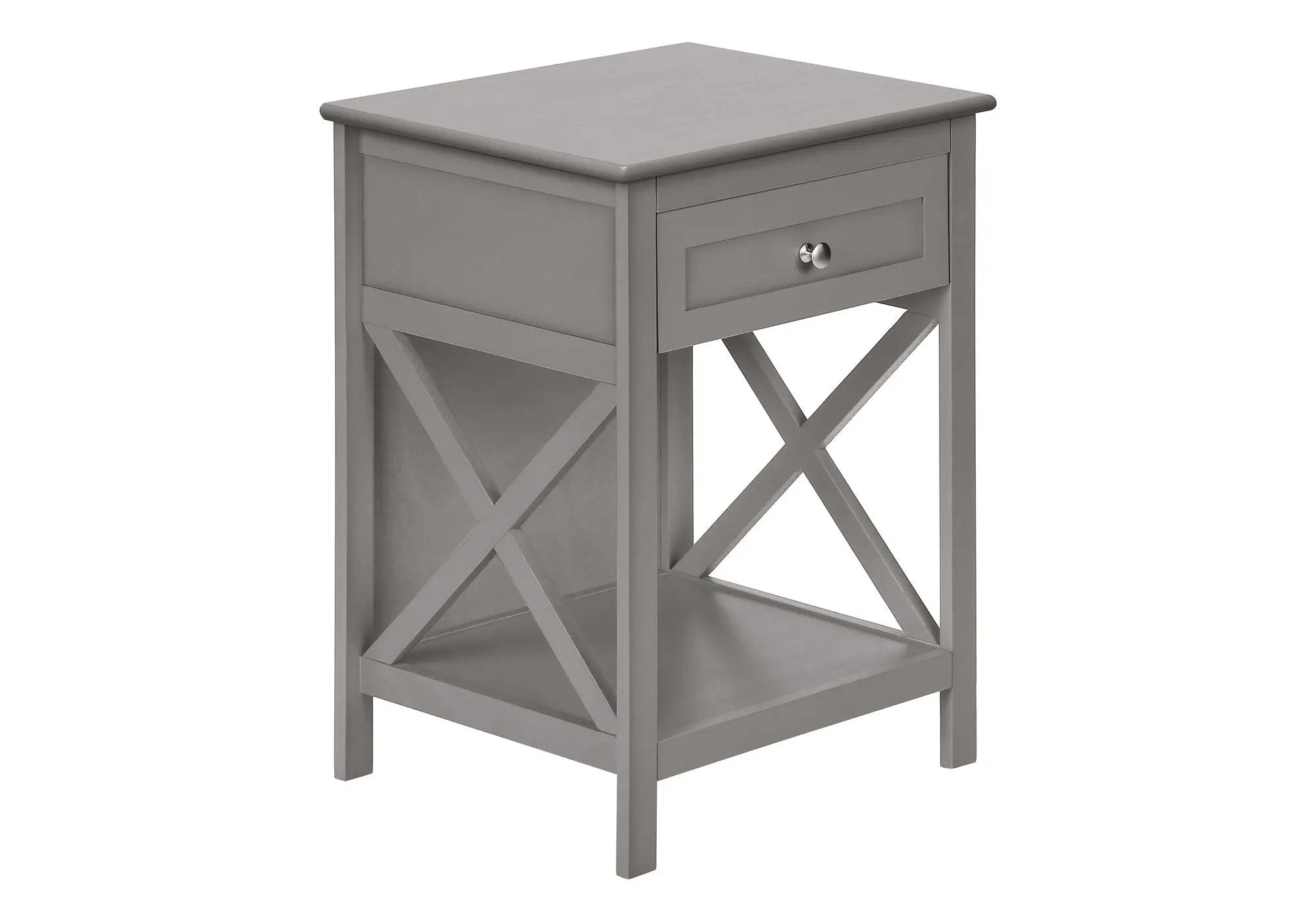 Accent End Table, 2 Tier, Storage Drawer, Transitional Style by HouseOfZazla