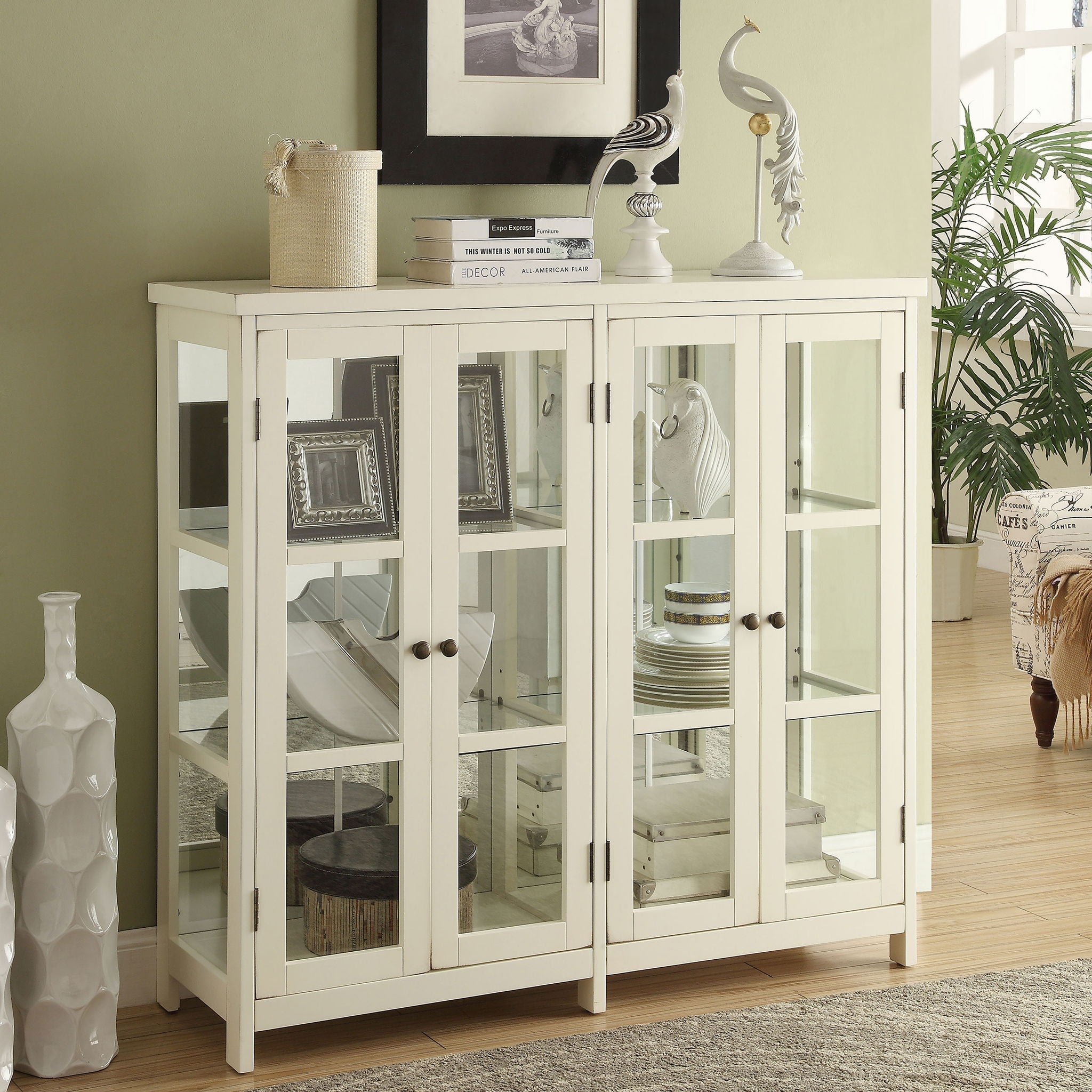Danica - 4 Accent Storage Display Cabinet - Off White by HouseOfZazla