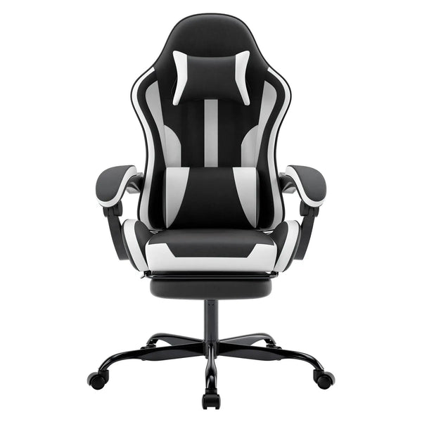Ergonomic Gaming Chair with Footrest and Lumbar Support
