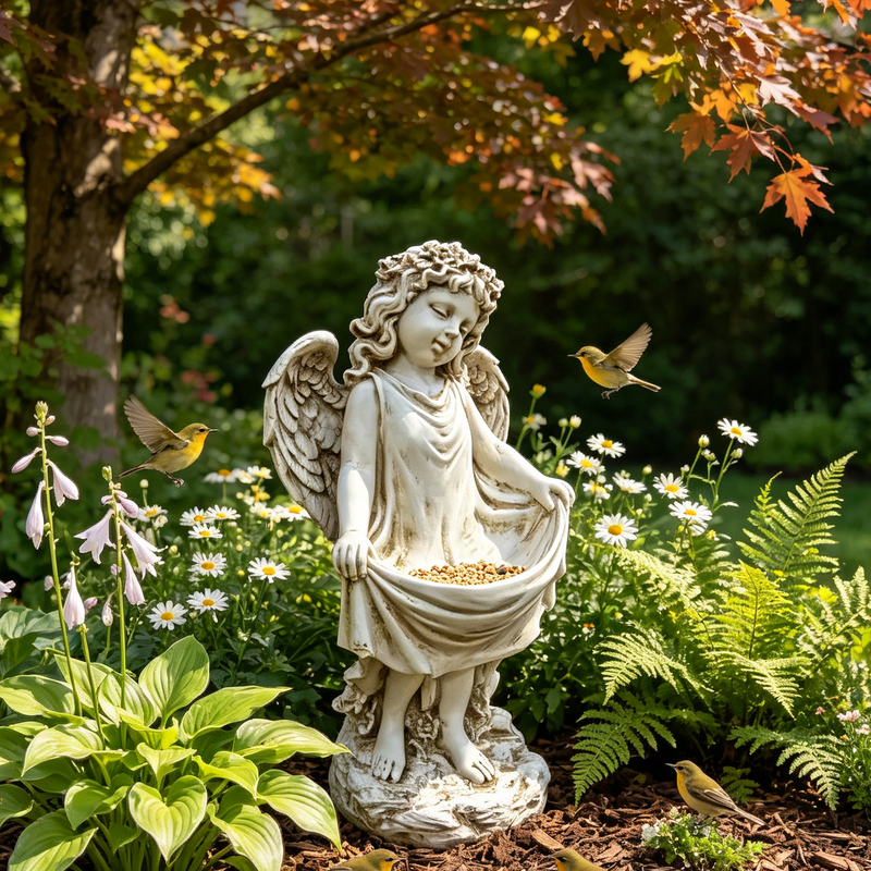 21.06" Tall Weathered Angel Cherub Garden Statue by HouseOfZazla