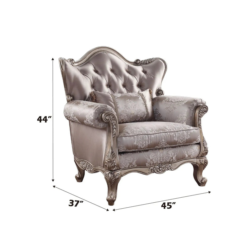Jayceon - Chair With Pillow - Fabric & Champagne by Unique Piece Furniture