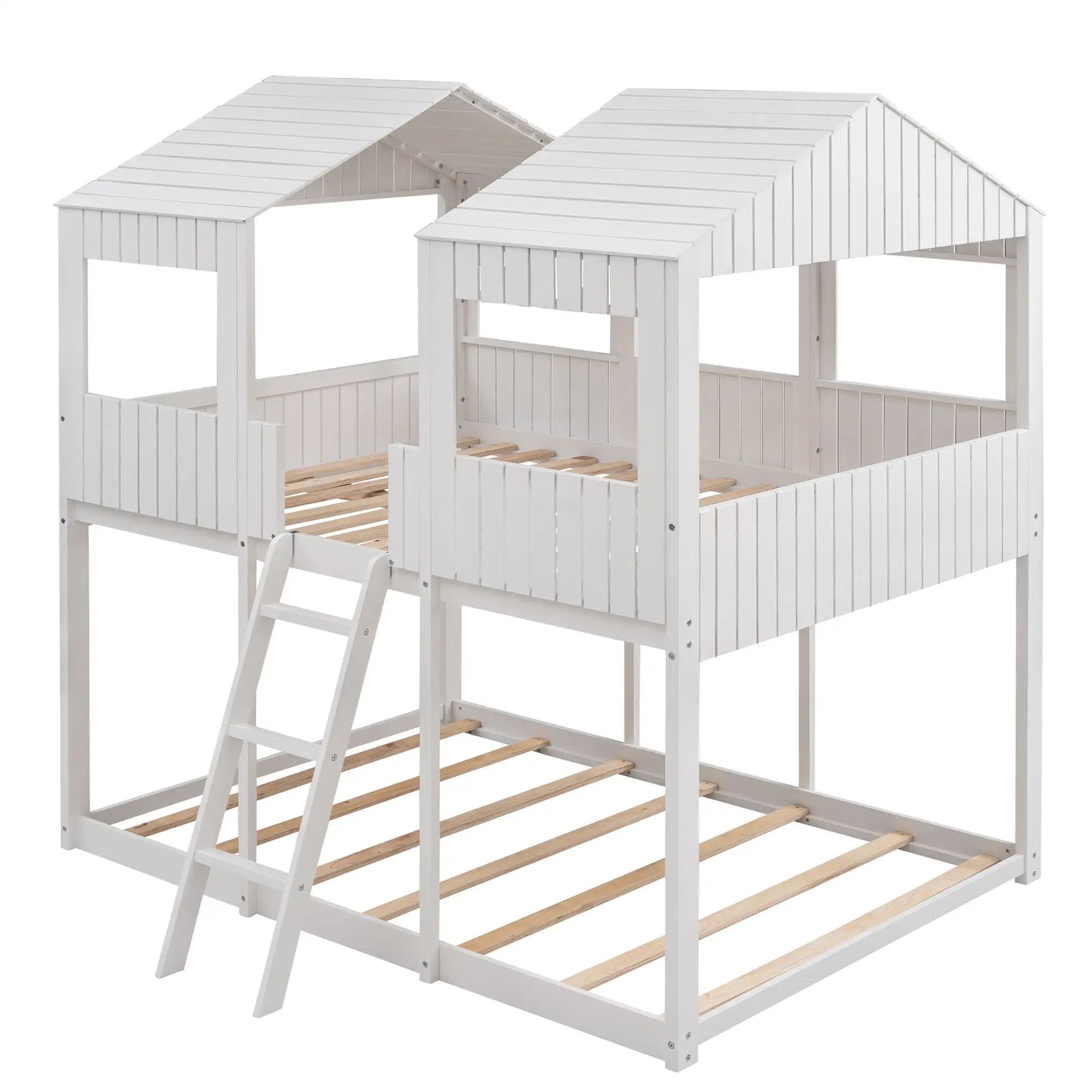 Bunk Bed With Roof, Window, Guardrail, Ladder by HouseOfZazla