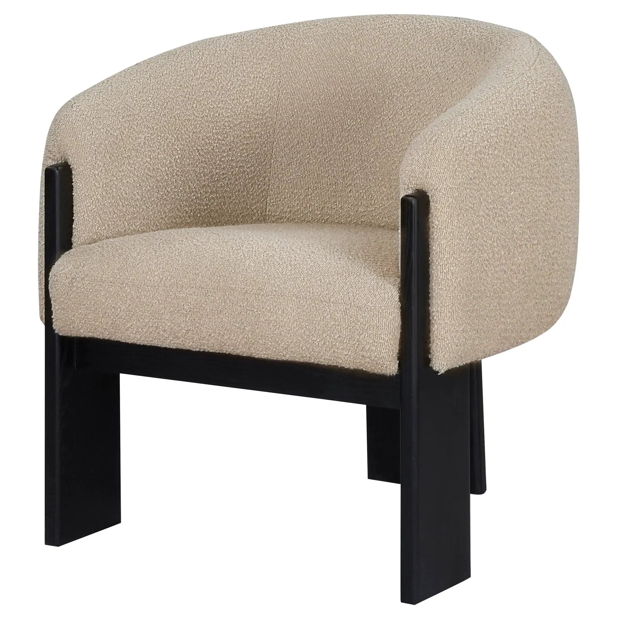 Valdez Boucle Upholstered Barrel Back Accent Chair Beige by Unique Piece Furniture