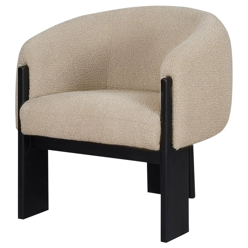 Valdez Boucle Upholstered Barrel Back Accent Chair Beige by Unique Piece Furniture