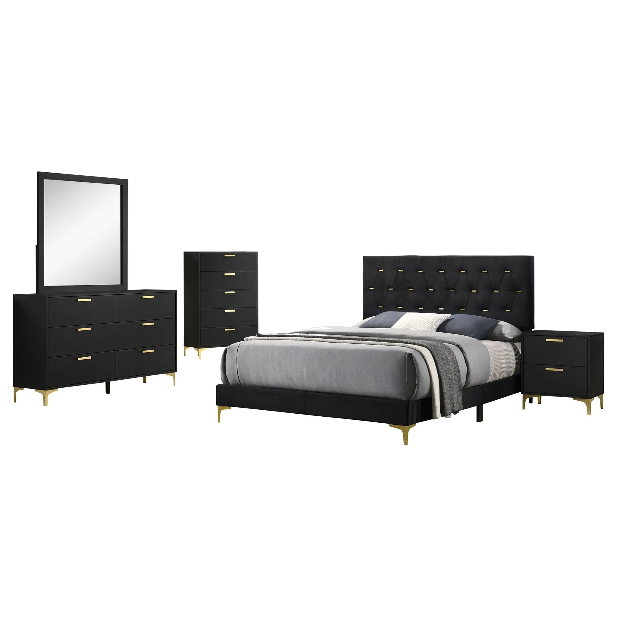 Kendall 5-piece Queen Bedroom Set Black by Unique Piece Furniture