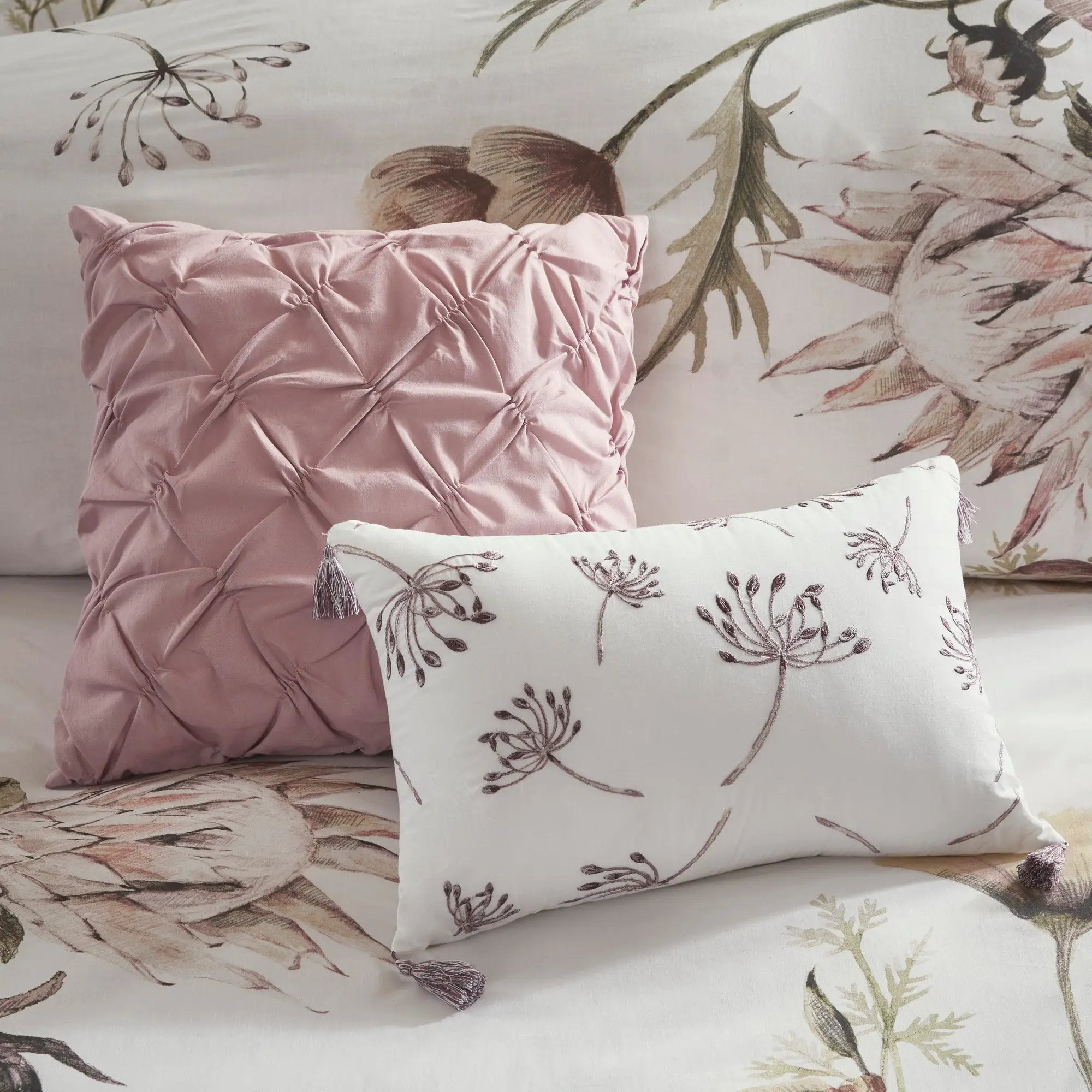 8 Piece Cotton Printed Comforter Set Blush California King by HouseOfZazla