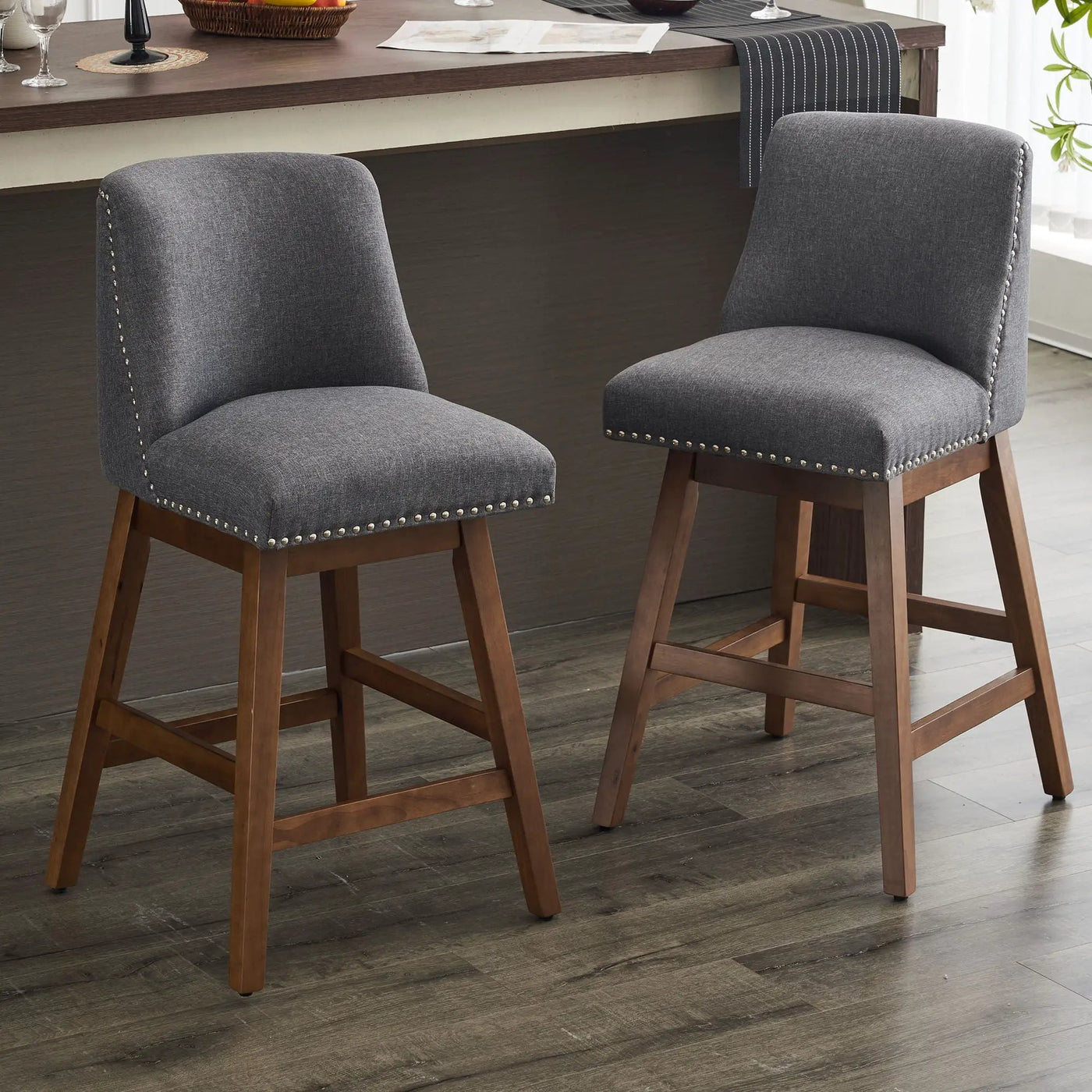 Upholstered Swivel Bar Stool by HouseOfZazla