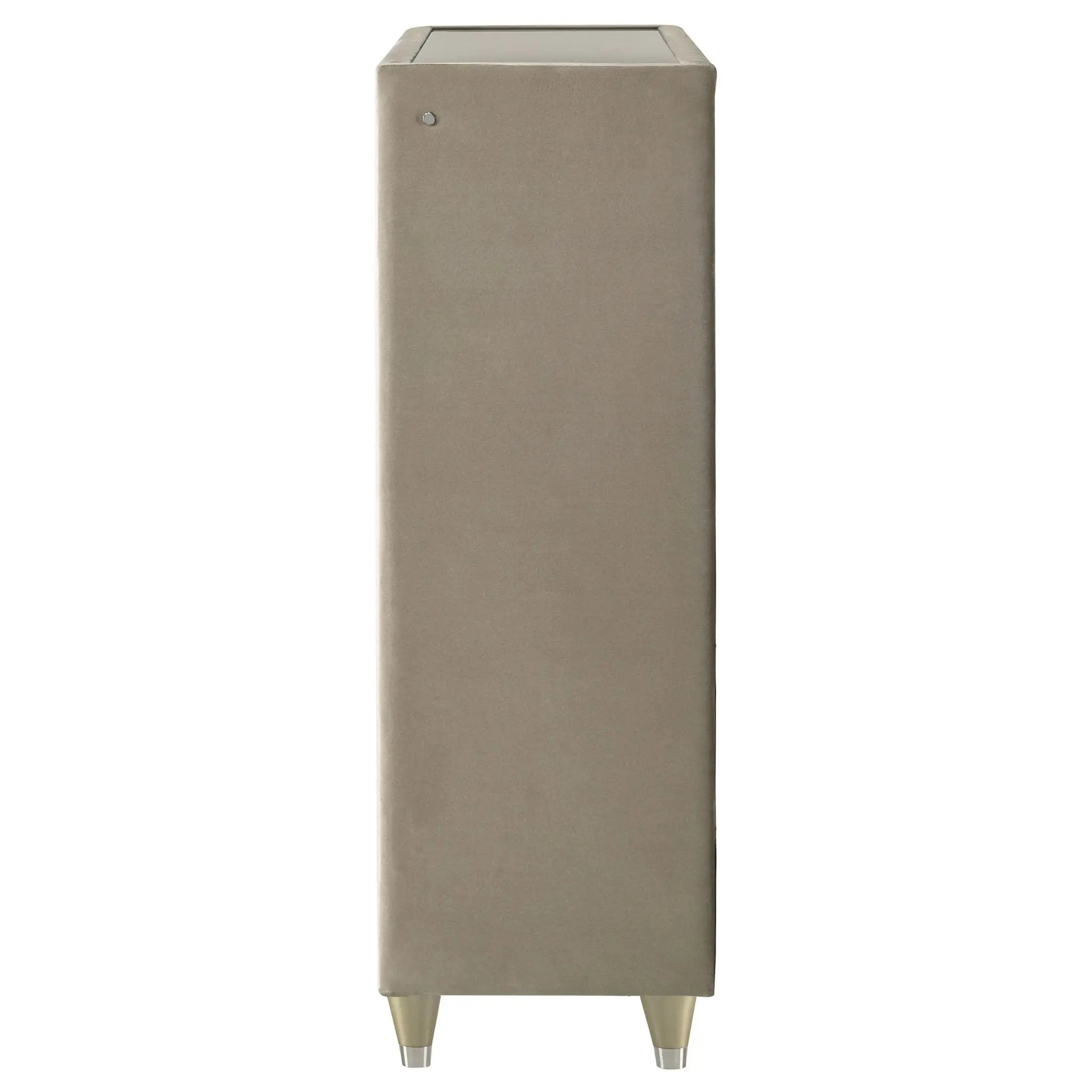 Lorient 5-drawer LED Chest of Drawers Ivory and Camel by Unique Piece Furniture