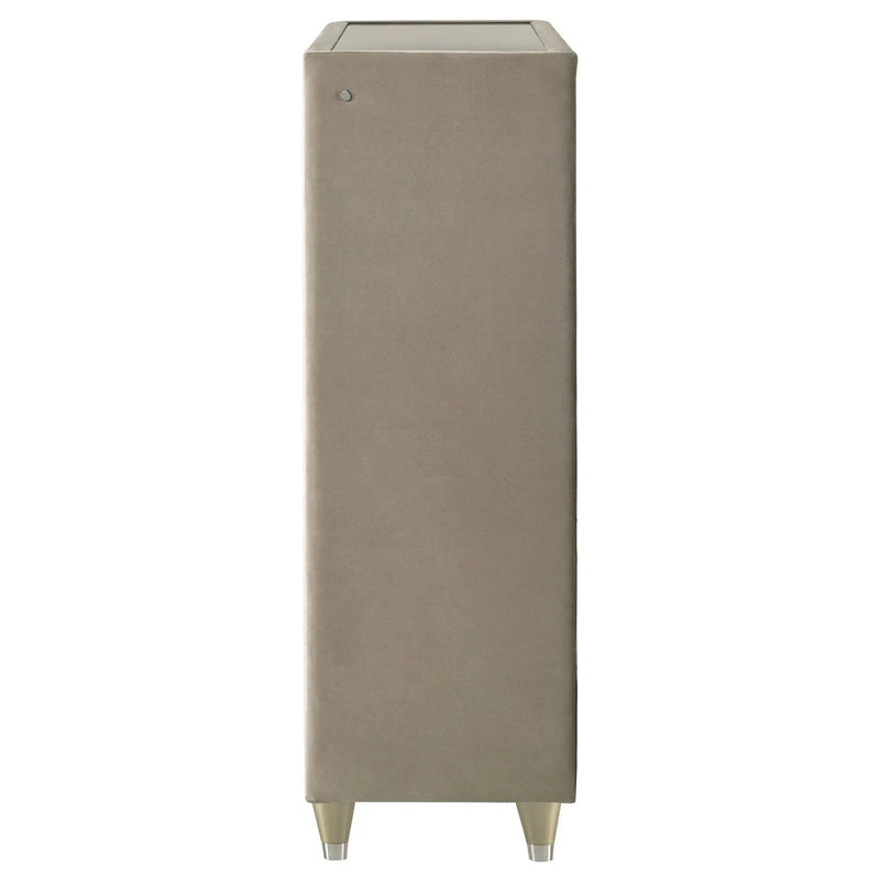 Lorient 5-drawer LED Chest of Drawers Ivory and Camel by Unique Piece Furniture