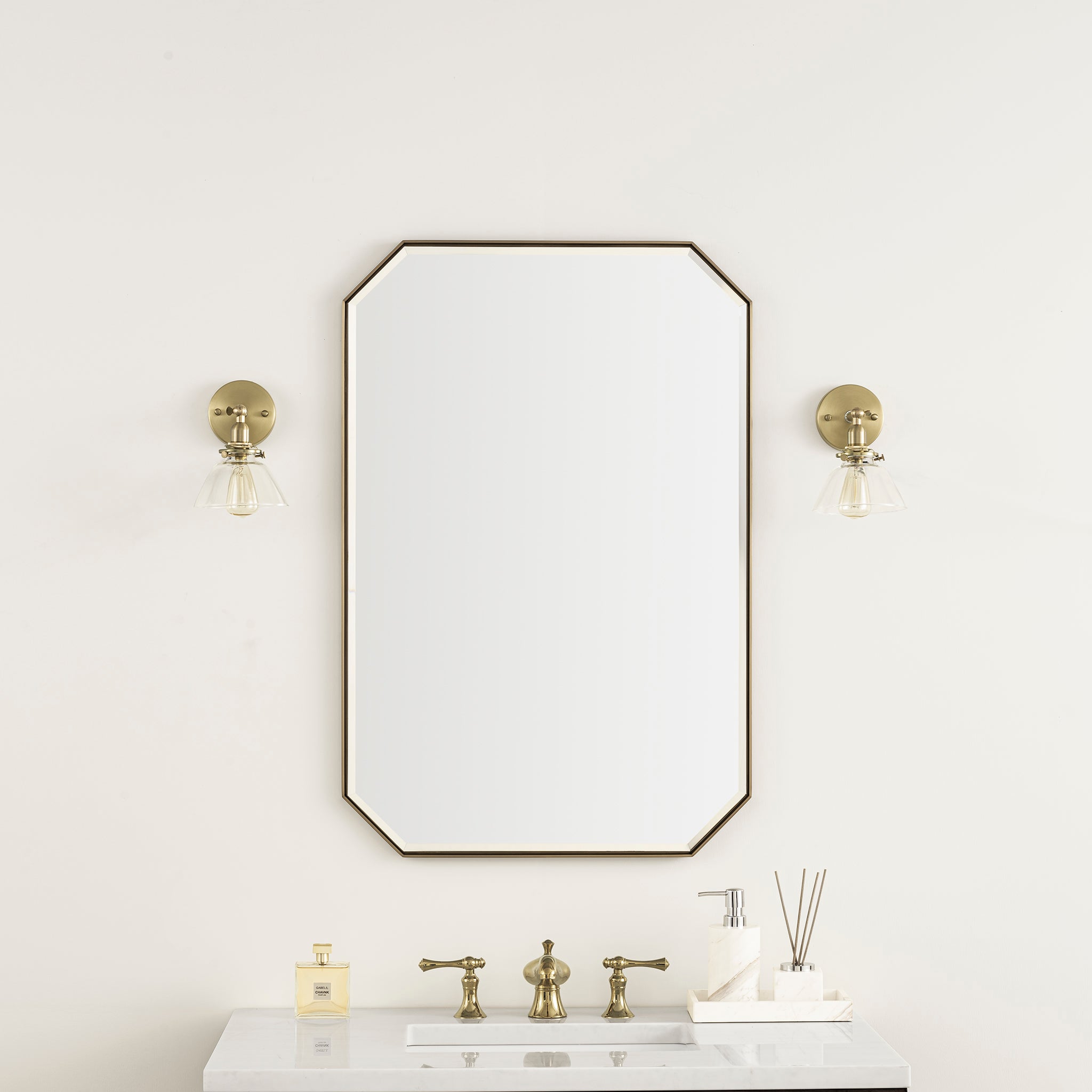 James Martin Rohe 24" Mirror, Champagne Brass by James Martin