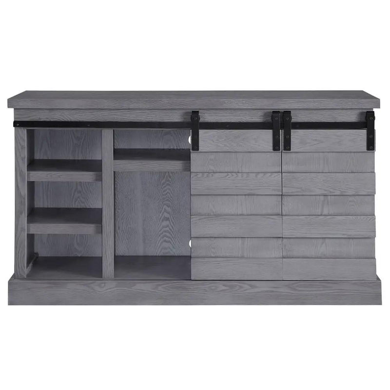 Amrita - TV Stand With Fireplace - Gray Oak by Unique Piece Furniture