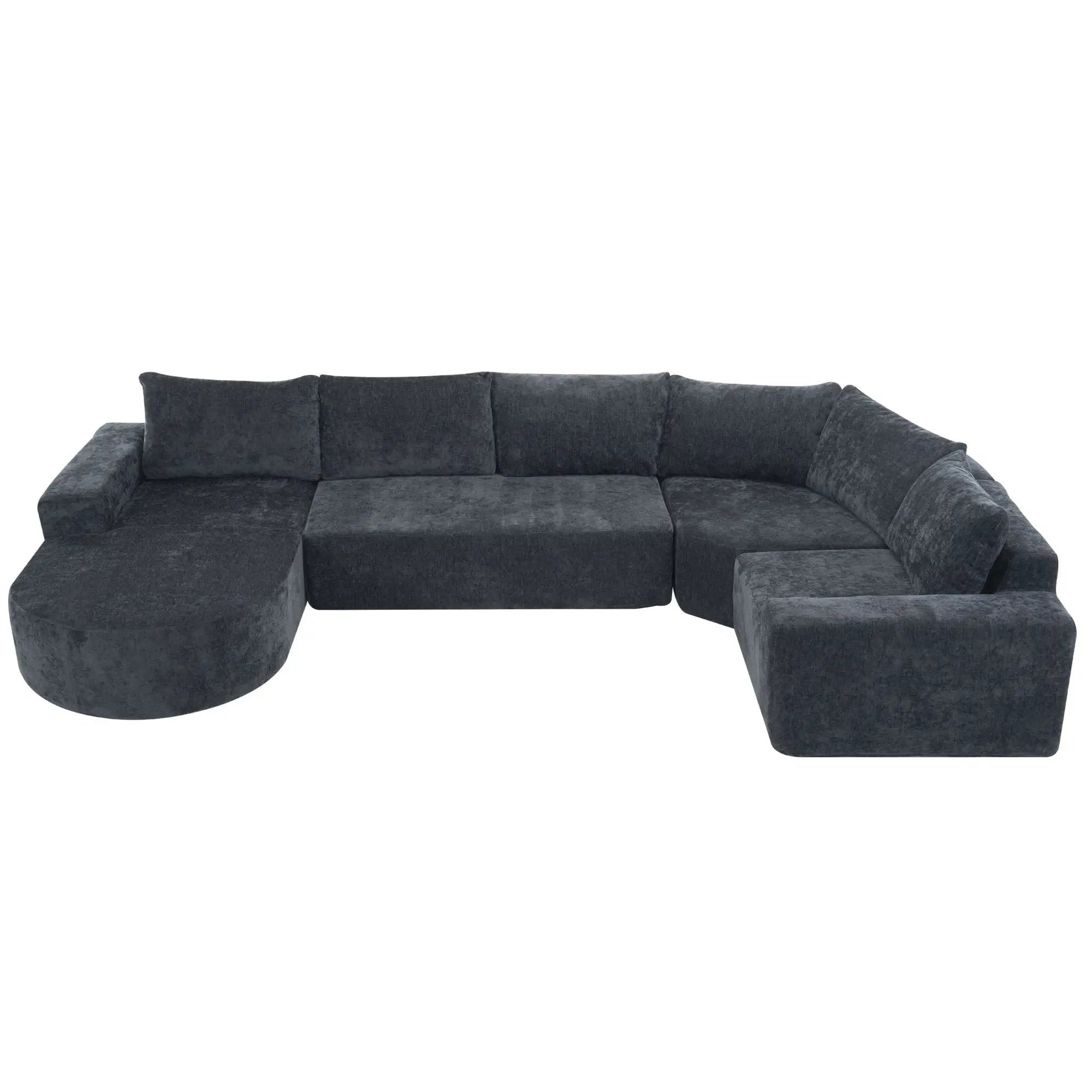 U-Shaped Oversized Modular Cloud Sectional Sofa With Deep Seat For Living Room by HouseOfZazla