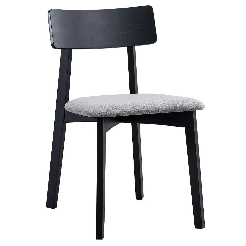 Real - Side Chair (Set of 2) - Gray Linen & Black by Unique Piece Furniture