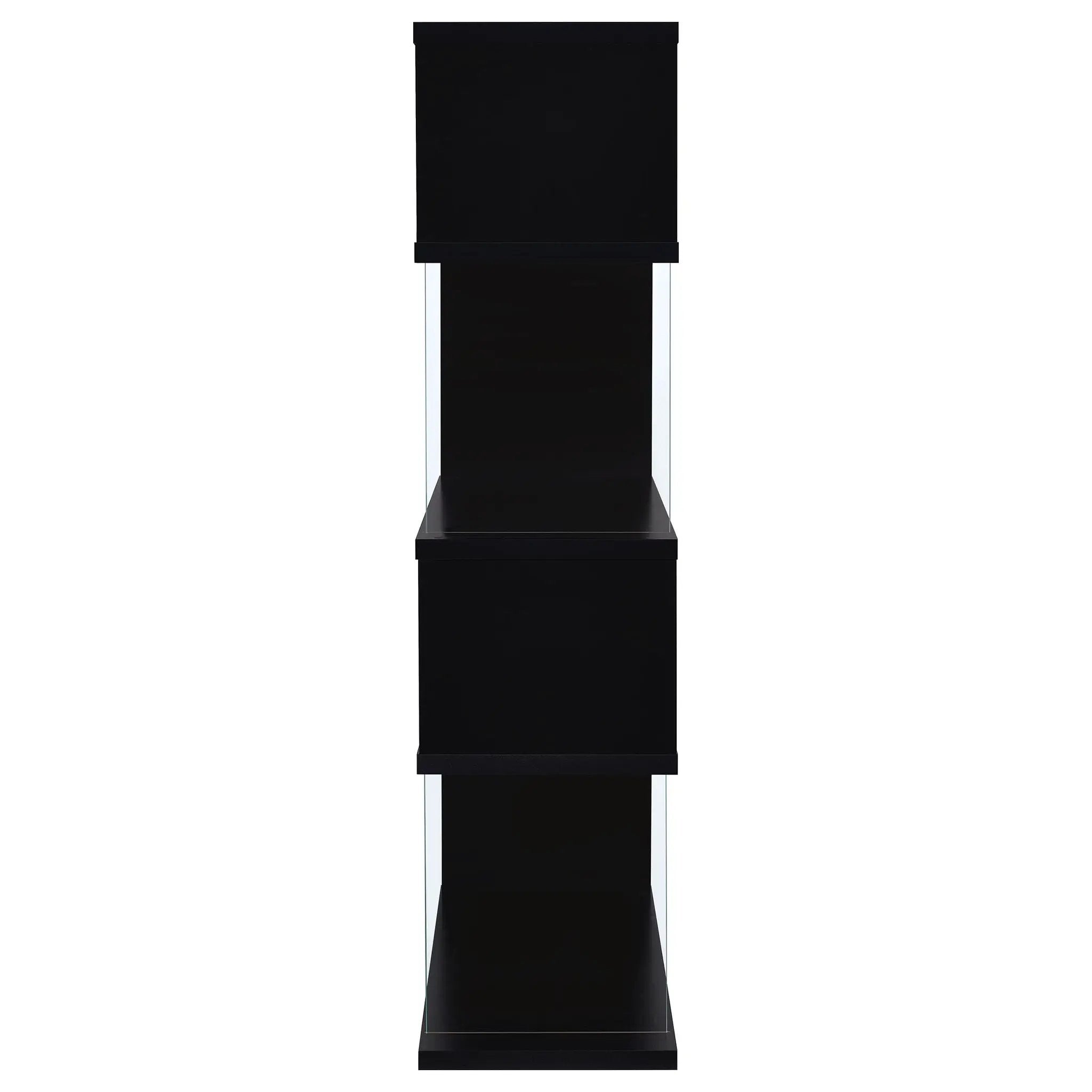 Emelle 63-inch 4-shelf Glass Panel Bookshelf Black by Unique Piece Furniture