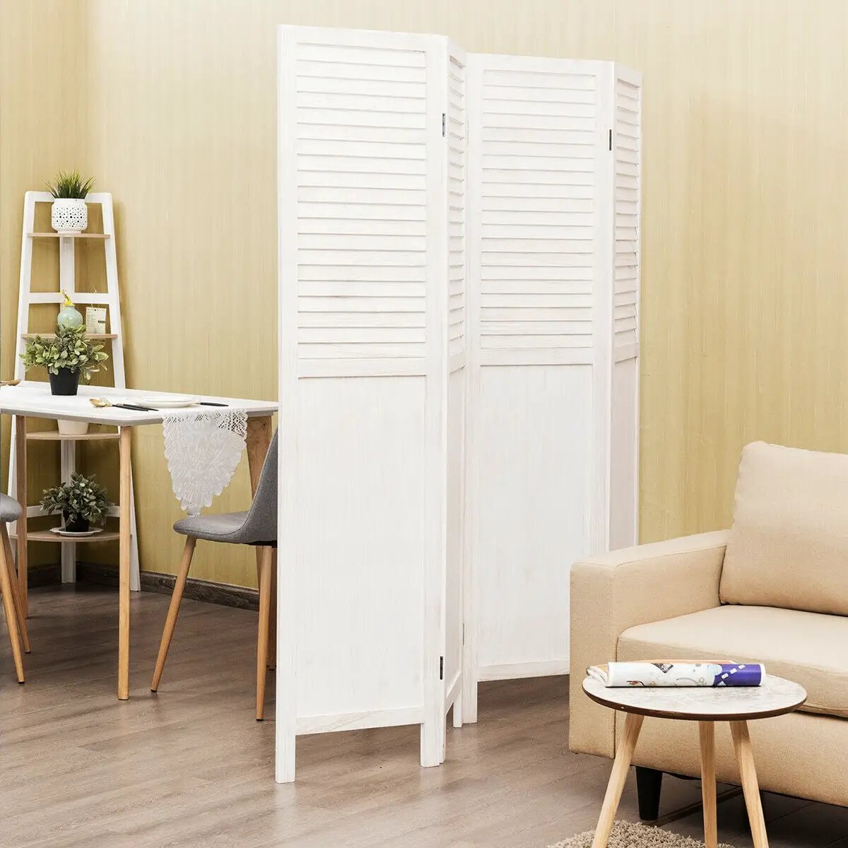 5.6 Ft Tall 4 Panel Folding Privacy Room Divider by DirectDeals
