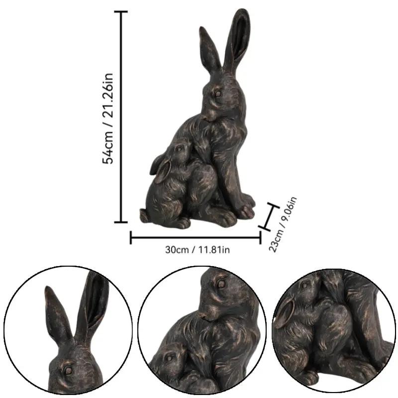 21'' Tall Mother Hare & Baby Cuddling Garden Statue by HouseOfZazla