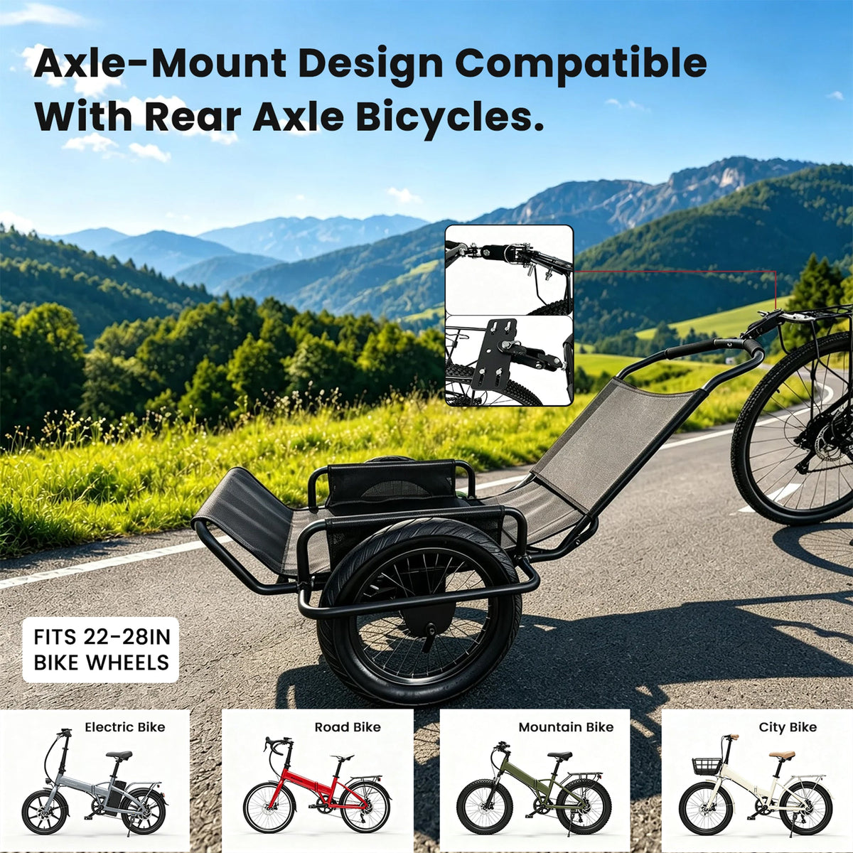 Heavy-Duty Bike Cargo Trailer with Steel Frame – 320 lb Load Capacity, photo 5 of 10