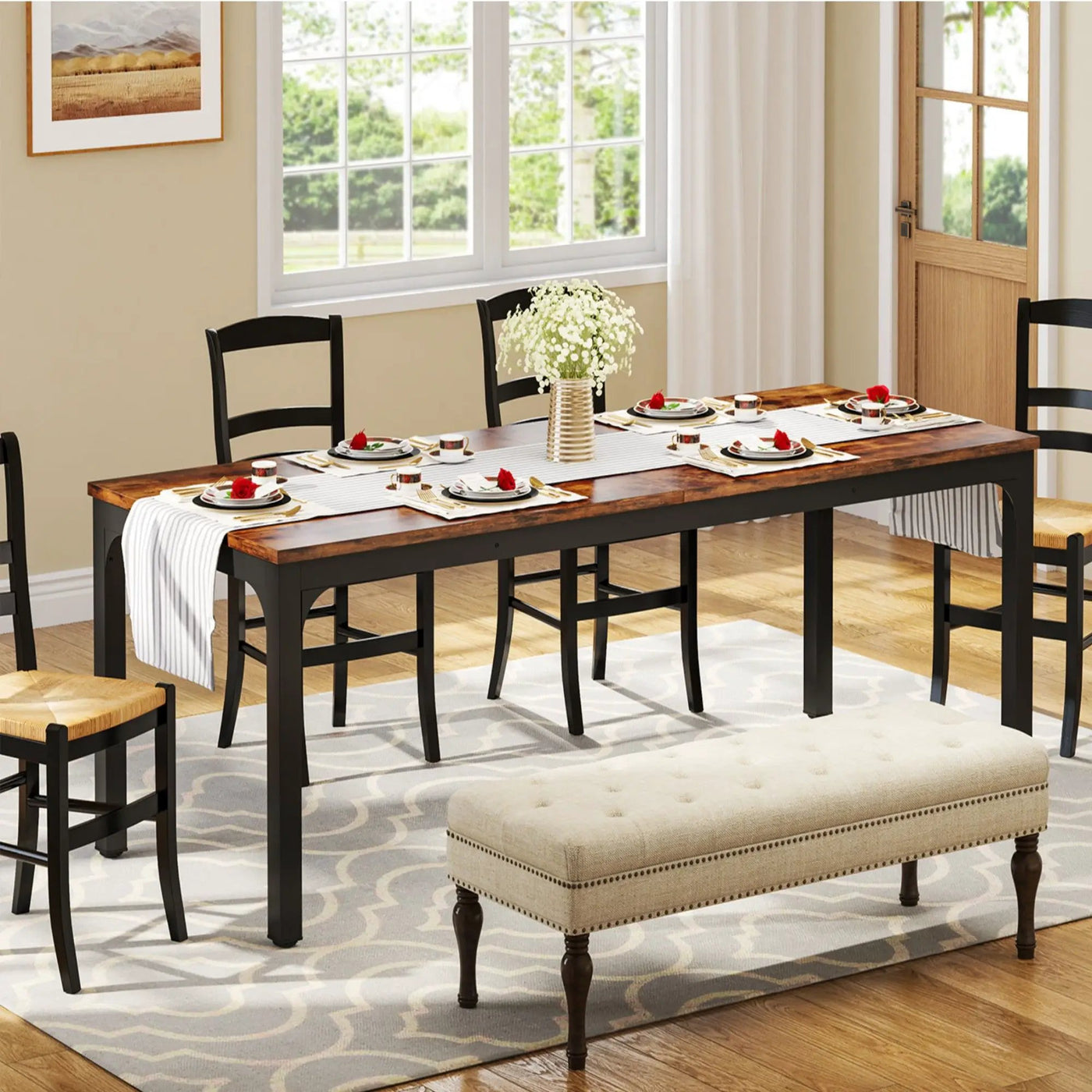 Rectangle Dining Table For 6 - 8 People by HouseOfZazla