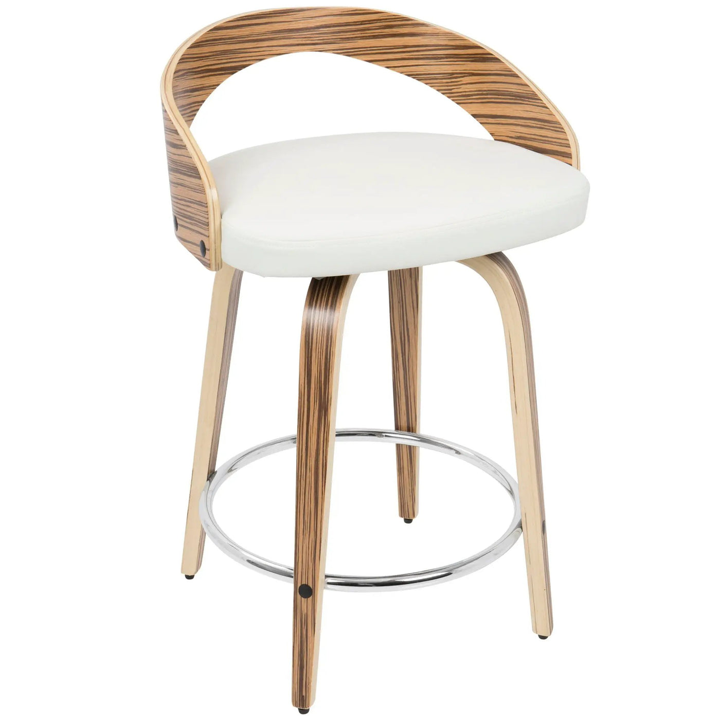 Grotto - Contemporary Fixed Height Counter Stool & Swivel With Round Footrest (Set of 2) by HouseOfZazla