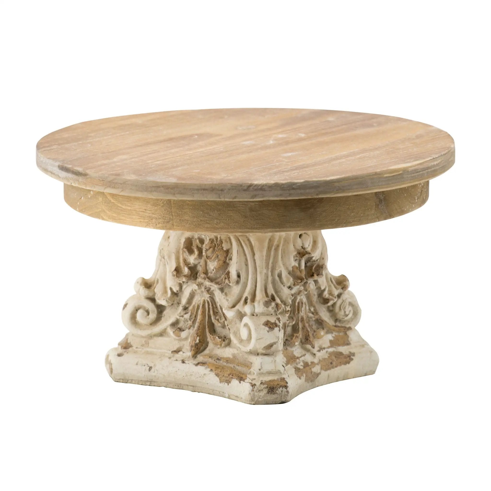 Cake Stand, Cake Plate With Magnesium Base - Cream / Brown by HouseOfZazla