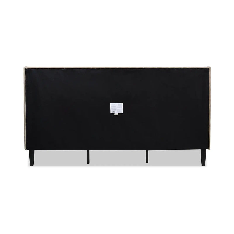 Aspen Vertical Tufted Headboard Platform Bed Set, King, Mink Beige Performance Velvet by HouseOfZazla