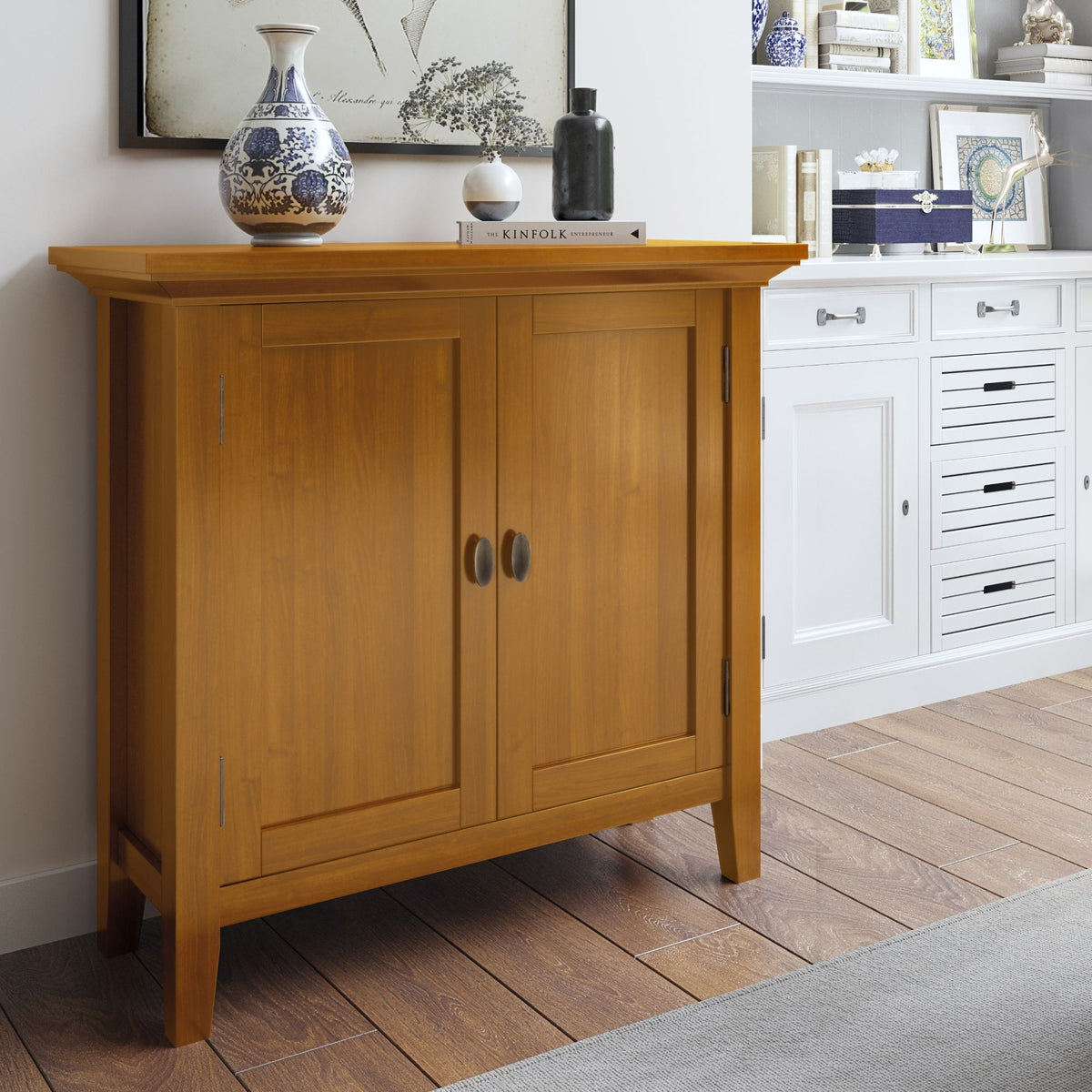 Handcrafted Low Storage Cabinet with Adjustable Shelves - Multiple Colors, photo 26 of 33