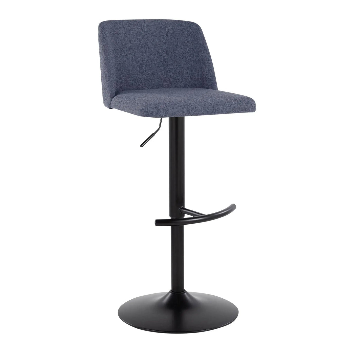 Toriano - Contemporary Adjustable Bar Stool With Rounded T Footrest (Set of 2) by HouseOfZazla