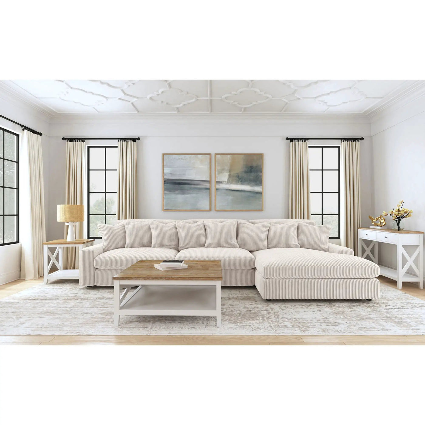 Cassidy - Upholstered Sectional Sofa With Reversible Cushions by HouseOfZazla