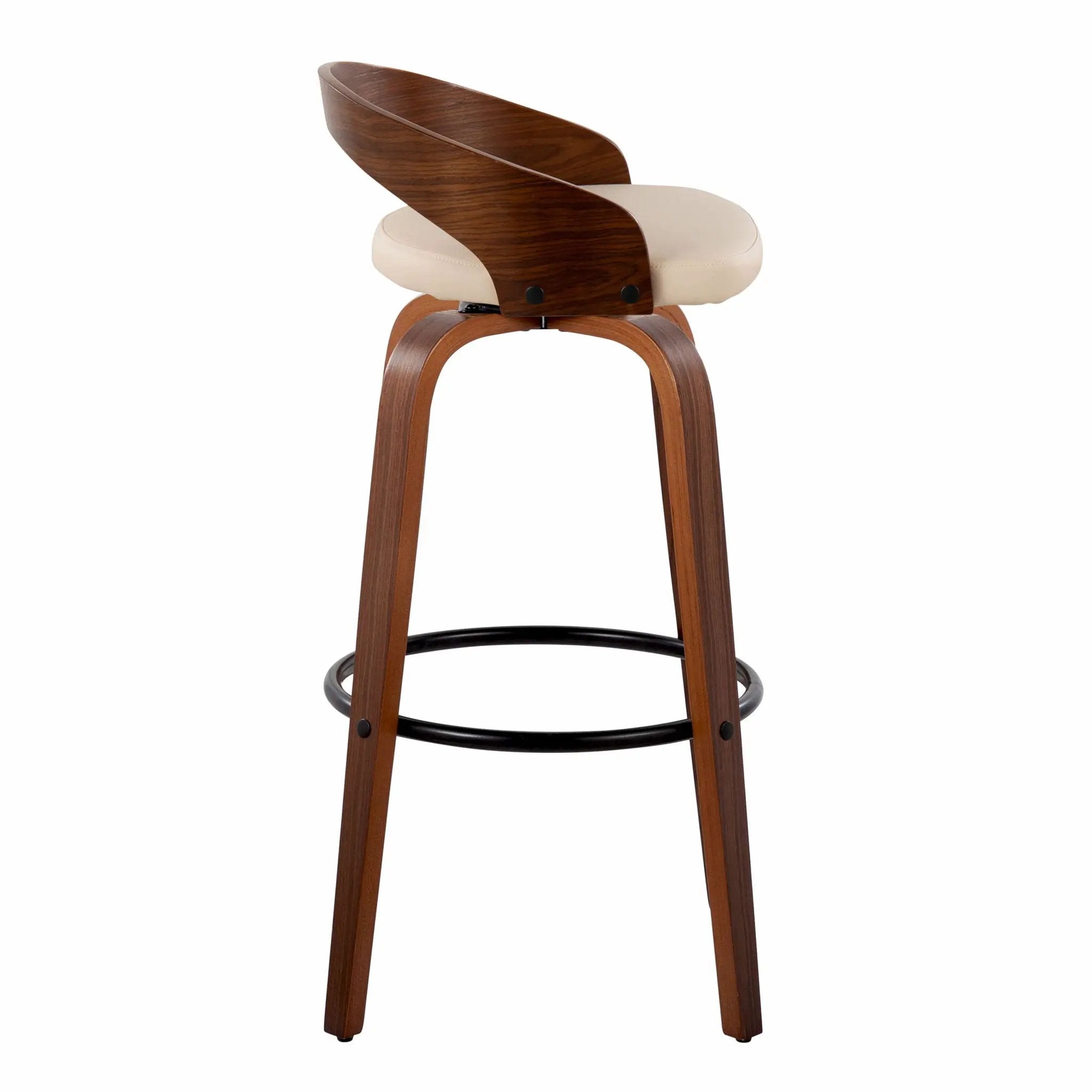 Grotto - Mid Century Modern Fixed Height Barstool & Swivel With Round Footrest (Set of 2) by Unique Piece Furniture