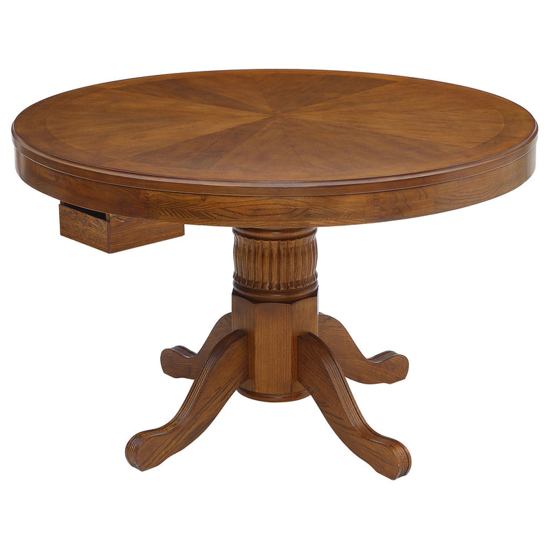 Ghilardi - Game Table Cupholders Round Table With Reversible TopPedestal Base - Amber by HouseOfZazla