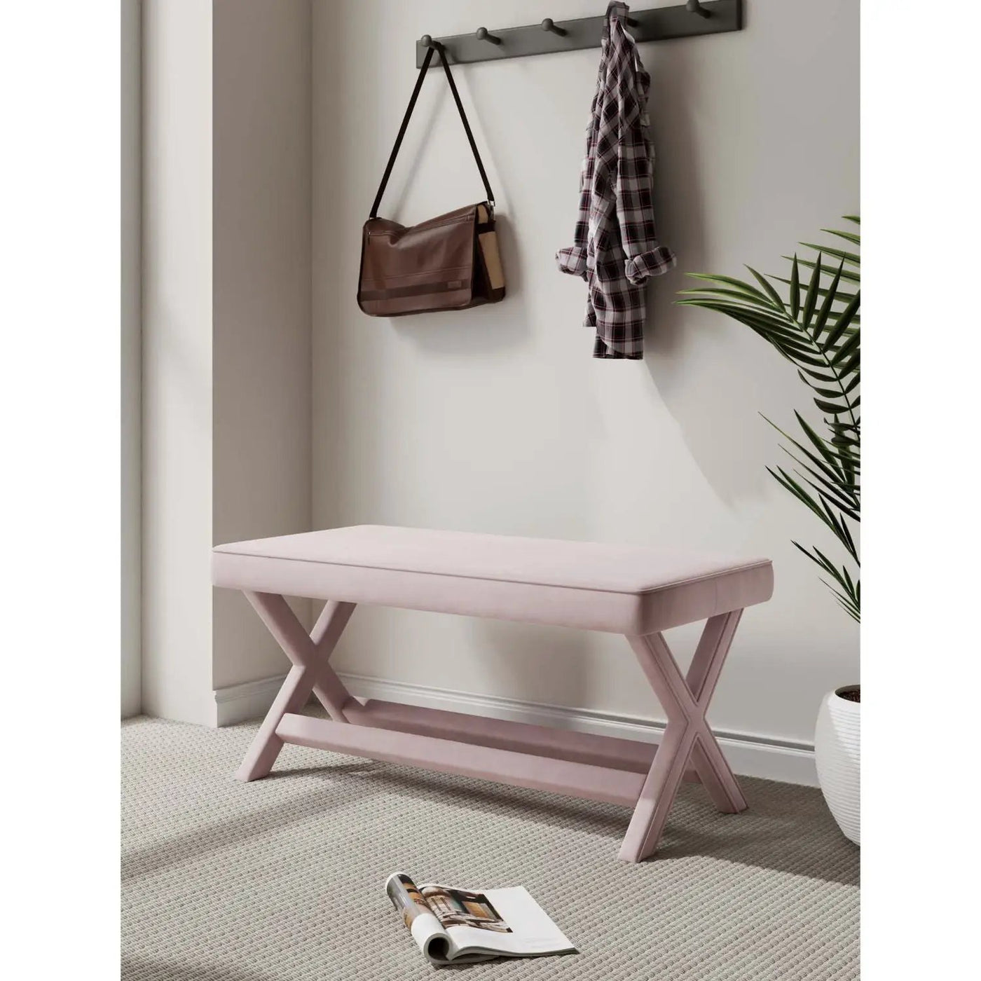Abigail - Accent Bench With Piped Cushion by HouseOfZazla