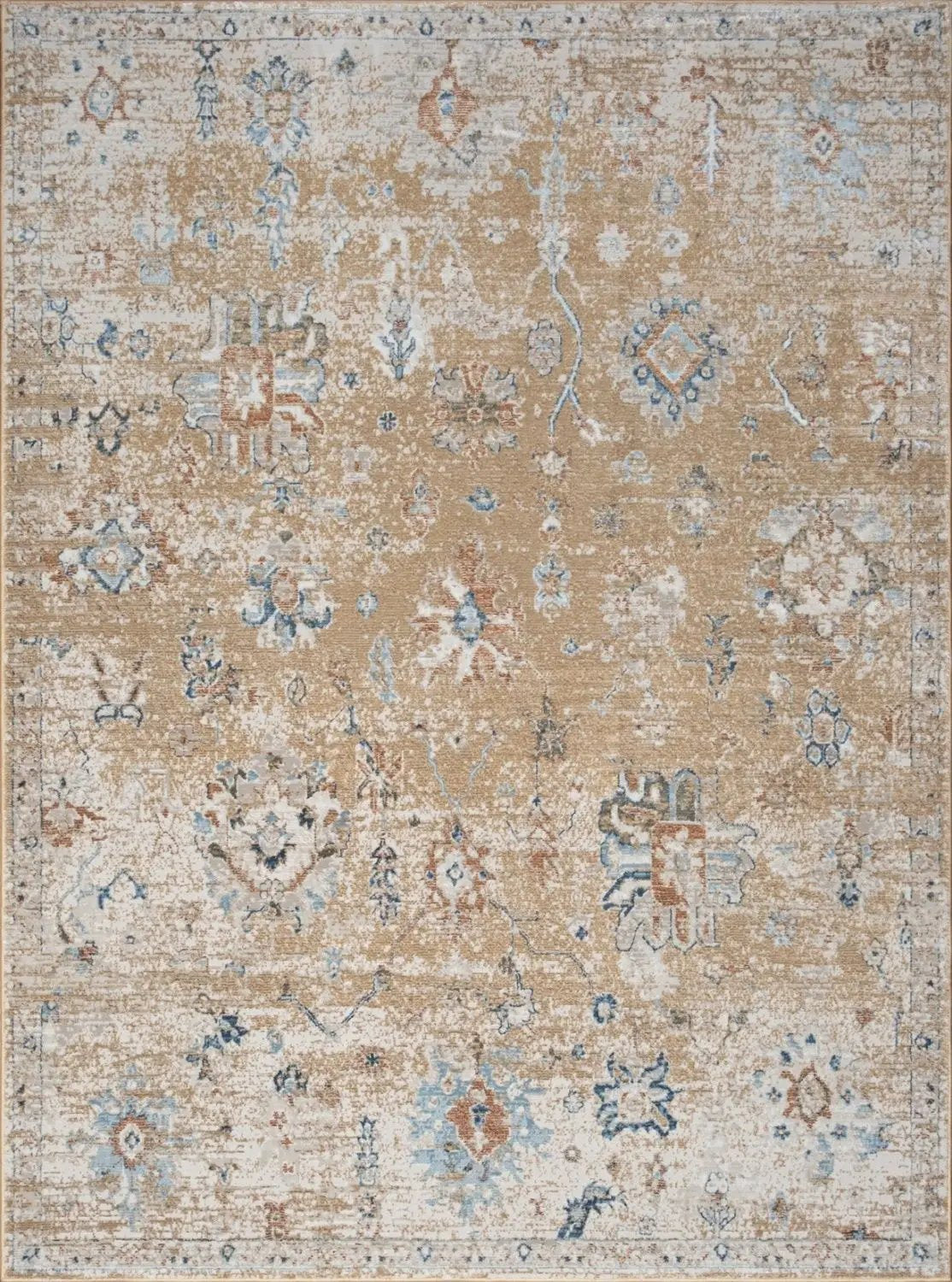Noble - 5'3" X 7'3" Area Rug - Gold by HouseOfZazla