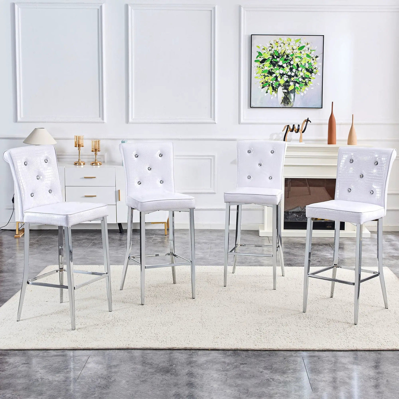 Bar Chairs & Crystal Clasp Design (Set of 2) by HouseOfZazla