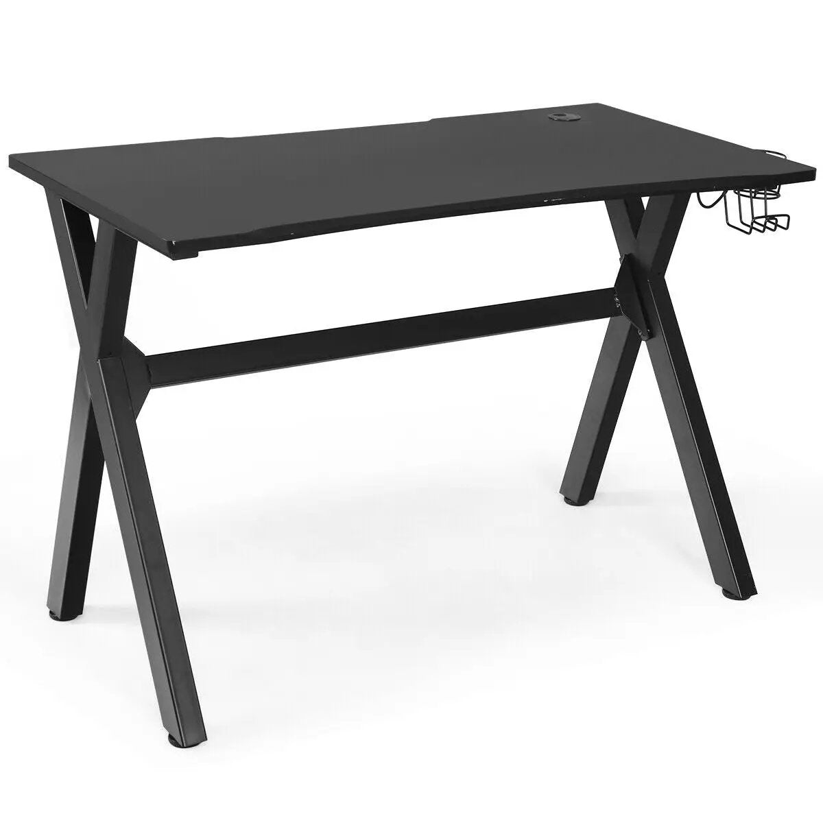 Ergonomic Gaming Desk with Mousepad and Cup Headphone Holder by DirectDeals