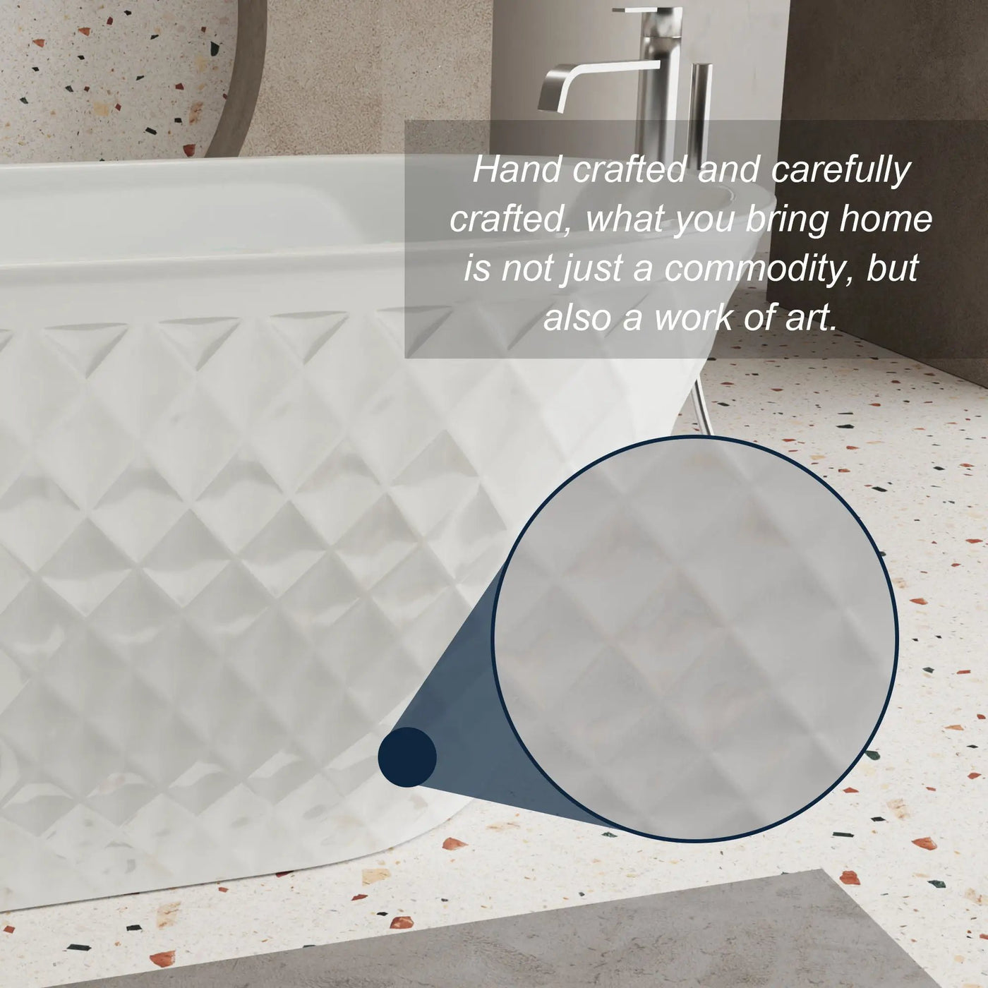 Freestanding Bathtub With Diamond Pattern Design by HouseOfZazla