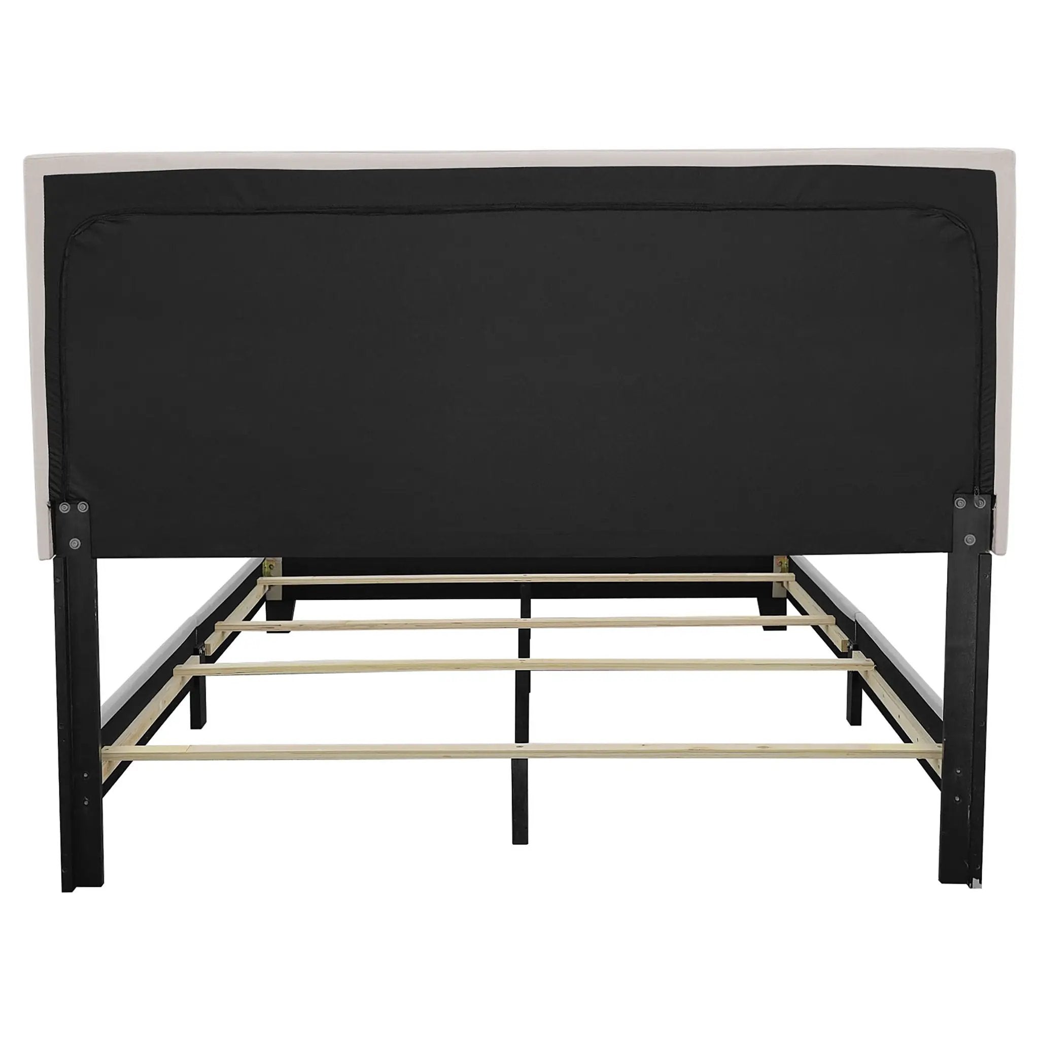 Boyd Upholstered Eastern King Panel Bed Ivory by Unique Piece Furniture