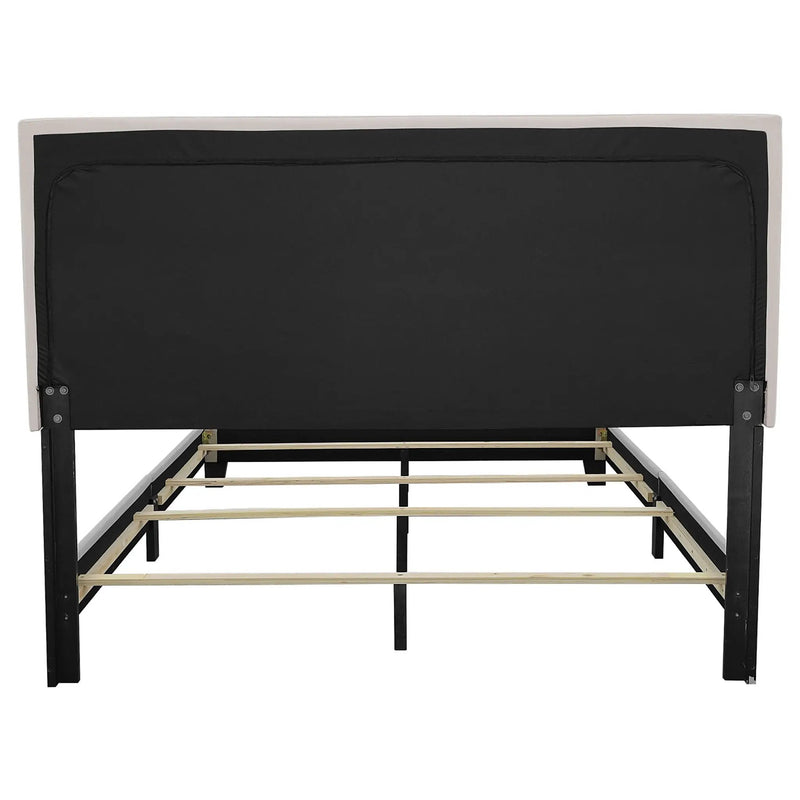 Boyd Upholstered Eastern King Panel Bed Ivory by Unique Piece Furniture