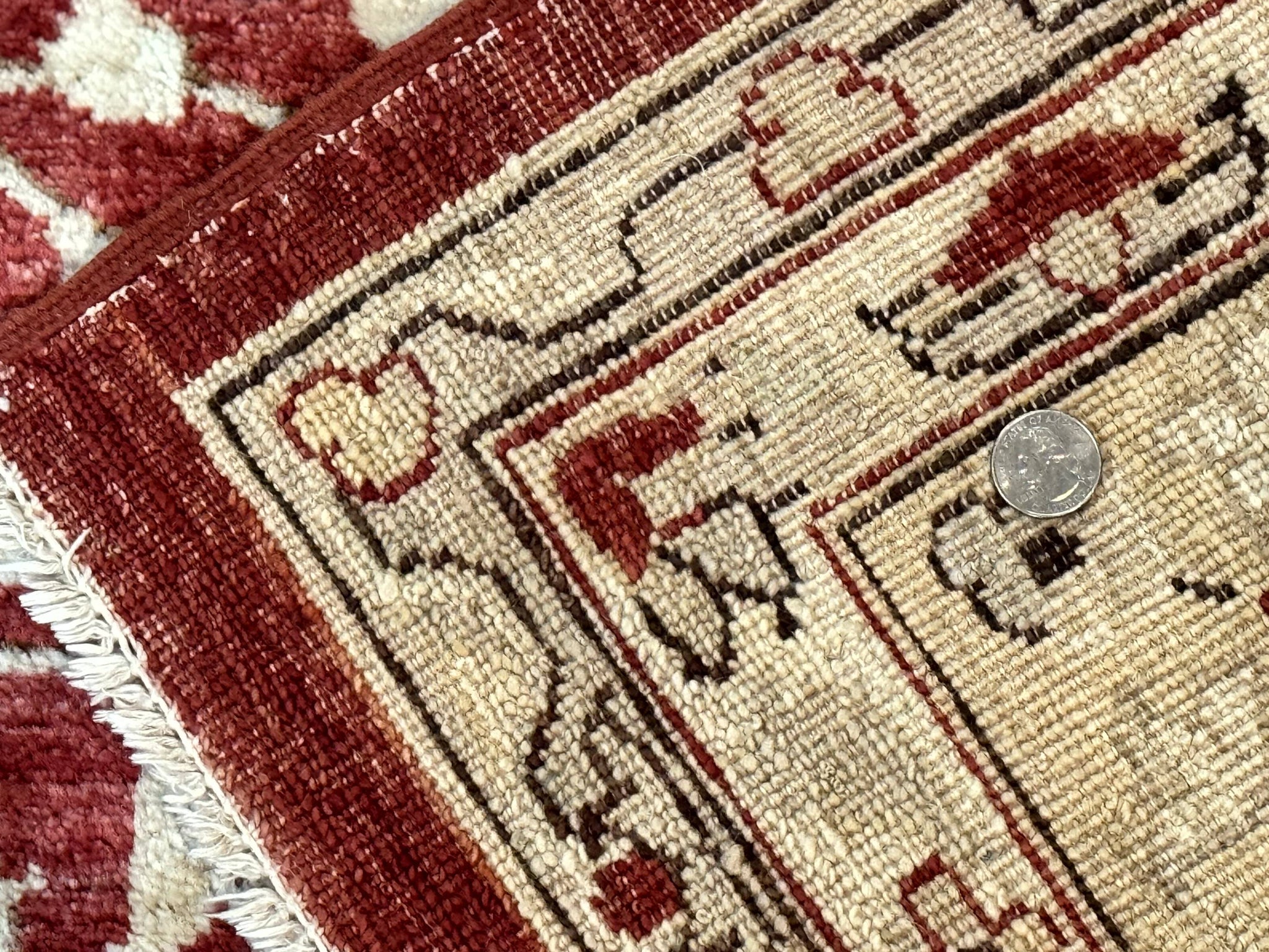 Pakistani Chobi Rug 8x10, Red, Handmade by Jewel Rugs