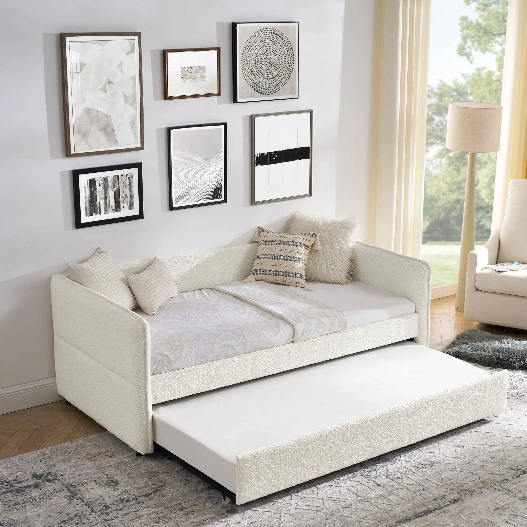 Upholstered Daybed With Pop Up Trundle by HouseOfZazla