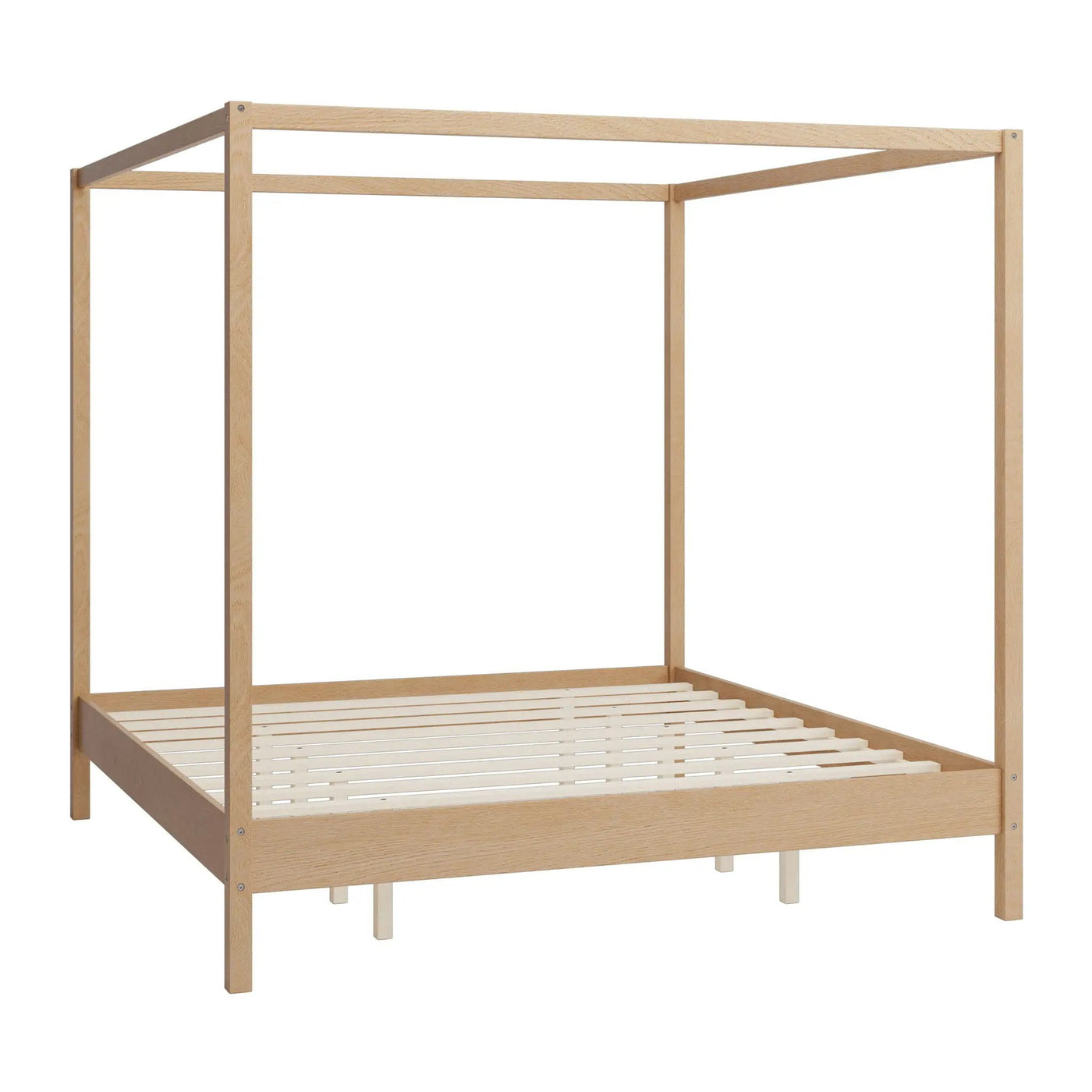 Canopy Bed Frame 4 Poster Platform Bed With Slats Support, No Box Spring Needed by HouseOfZazla