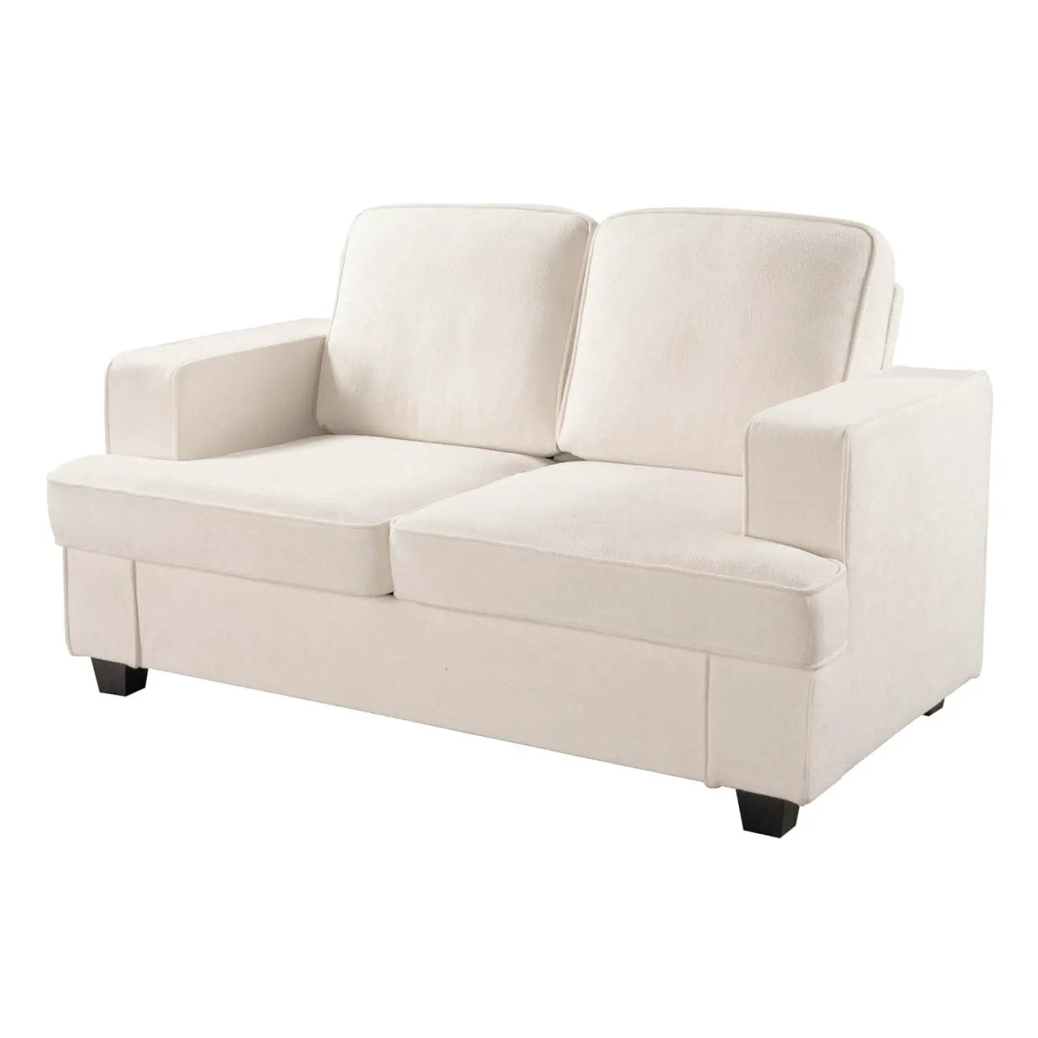 Modern Loveseat, Comfortable 2 Seater Couch With Deep Seating, Loose Back Cushions, Wide Arms by HouseOfZazla