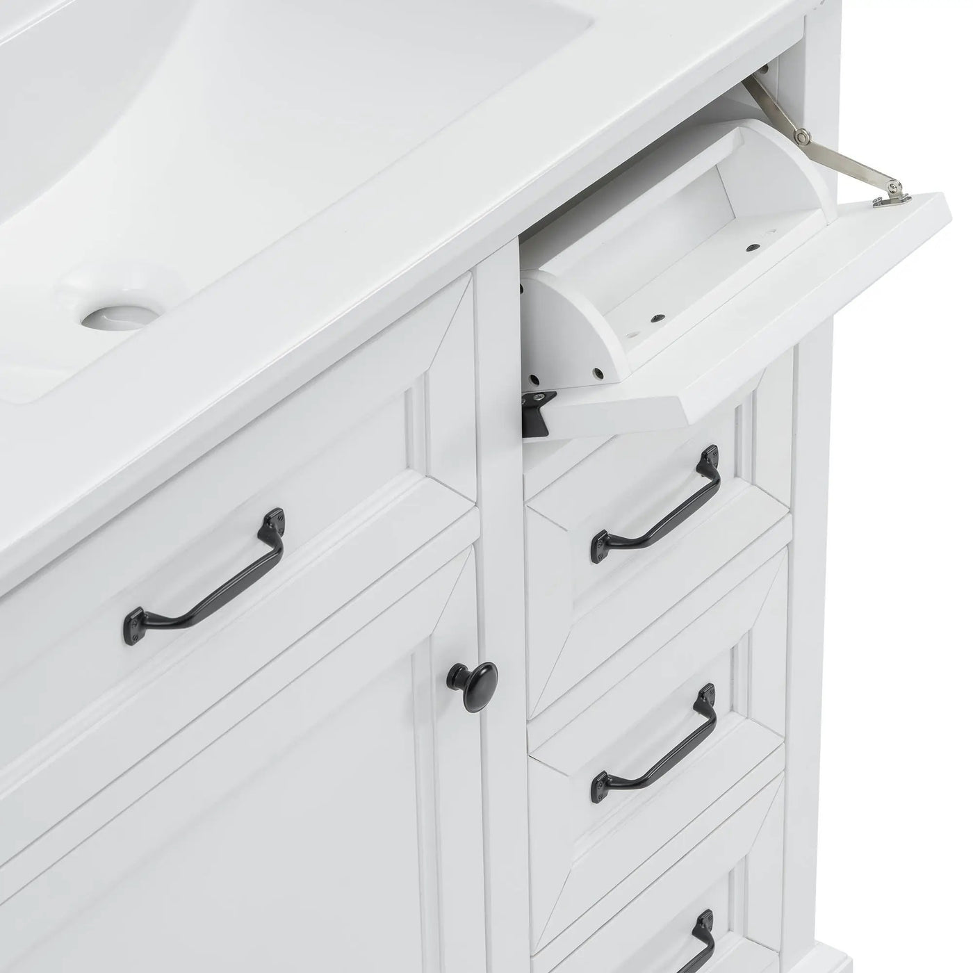 36" Bathroom Vanity With Sink, 2 Tip-Out Drawers, Soft Close Hinges by HouseOfZazla