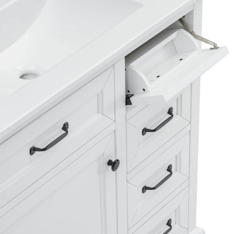 36" Bathroom Vanity With Sink, 2 Tip-Out Drawers, Soft Close Hinges by HouseOfZazla