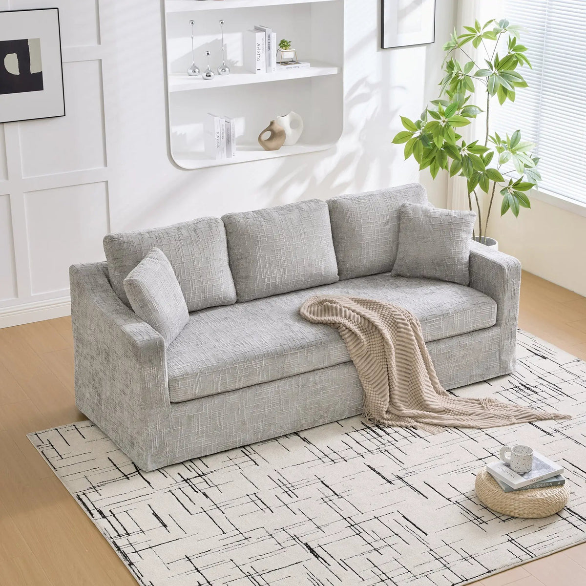 83.86" Wide Modern Casual Sofa by HouseOfZazla