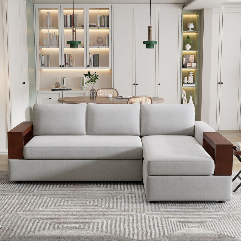 Sectional Sofa Upholstered Sofa Couch With Reversible Armrests For Living Room by HouseOfZazla