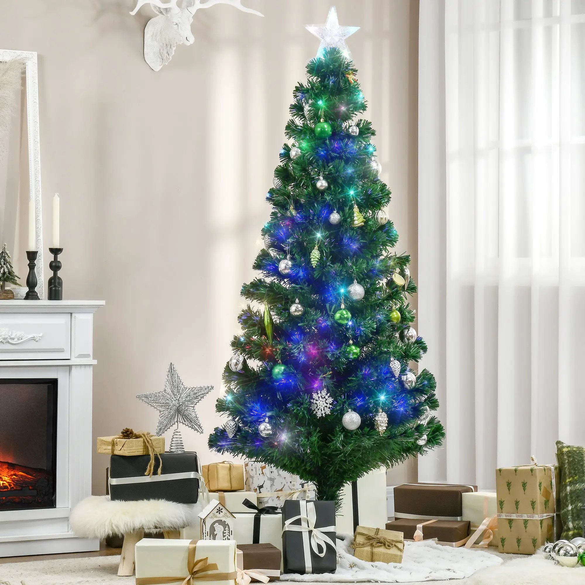 HOMCOM 6' Tall Douglas Fir Pre-Lit Artificial Christmas Tree by HouseOfZazla