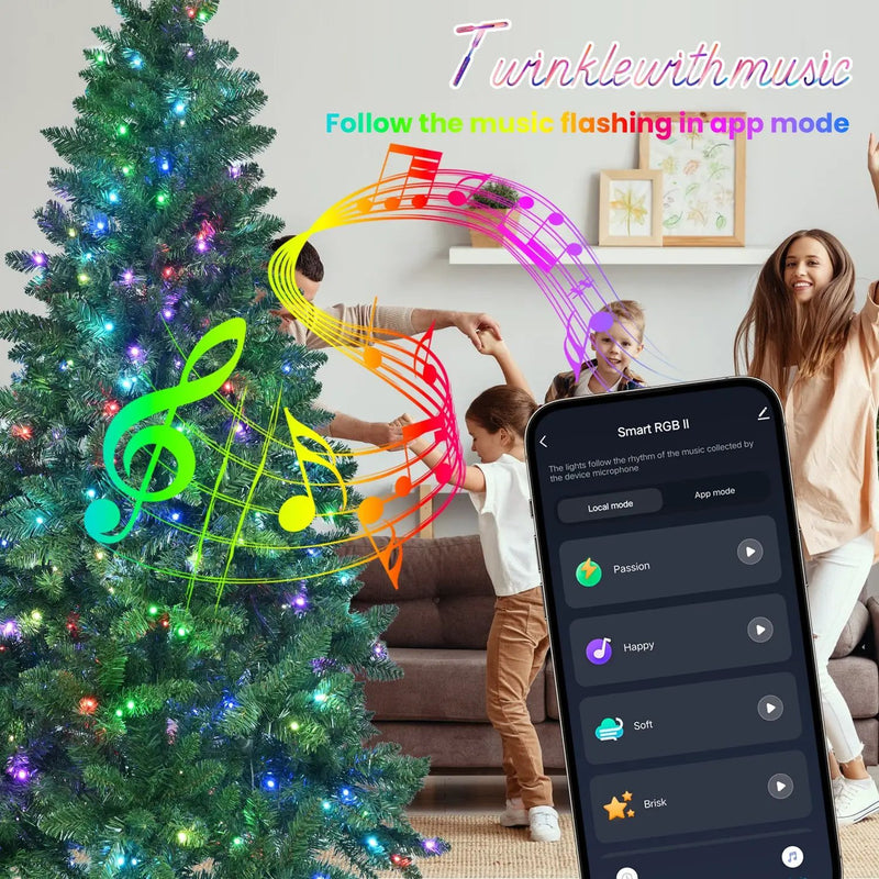 6ft Christmas Tree with WiFi-Controlled RGB Lights by HouseOfZazla