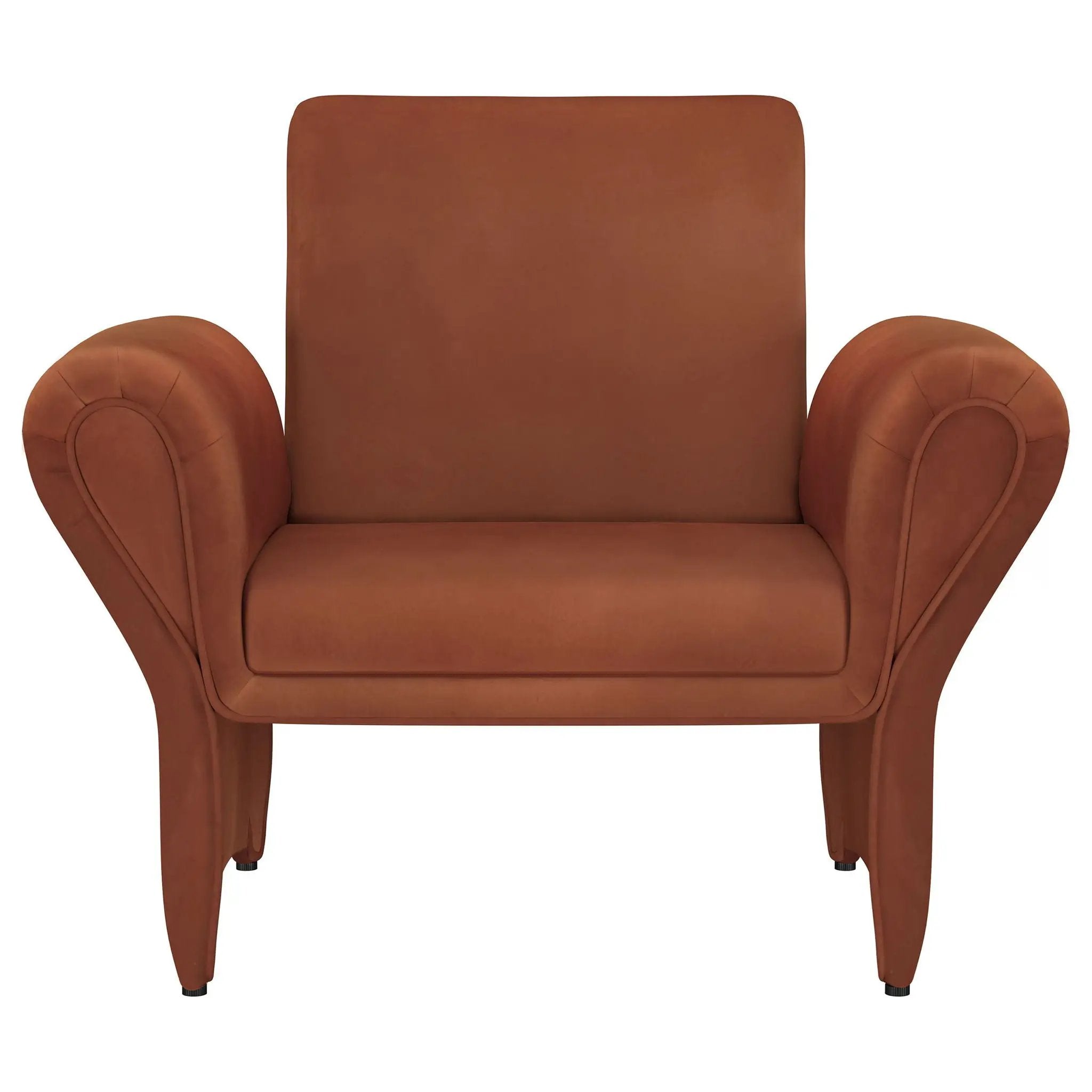 Liana Upholstered Roll Arm Accent Armchair Rust Orange by Unique Piece Furniture