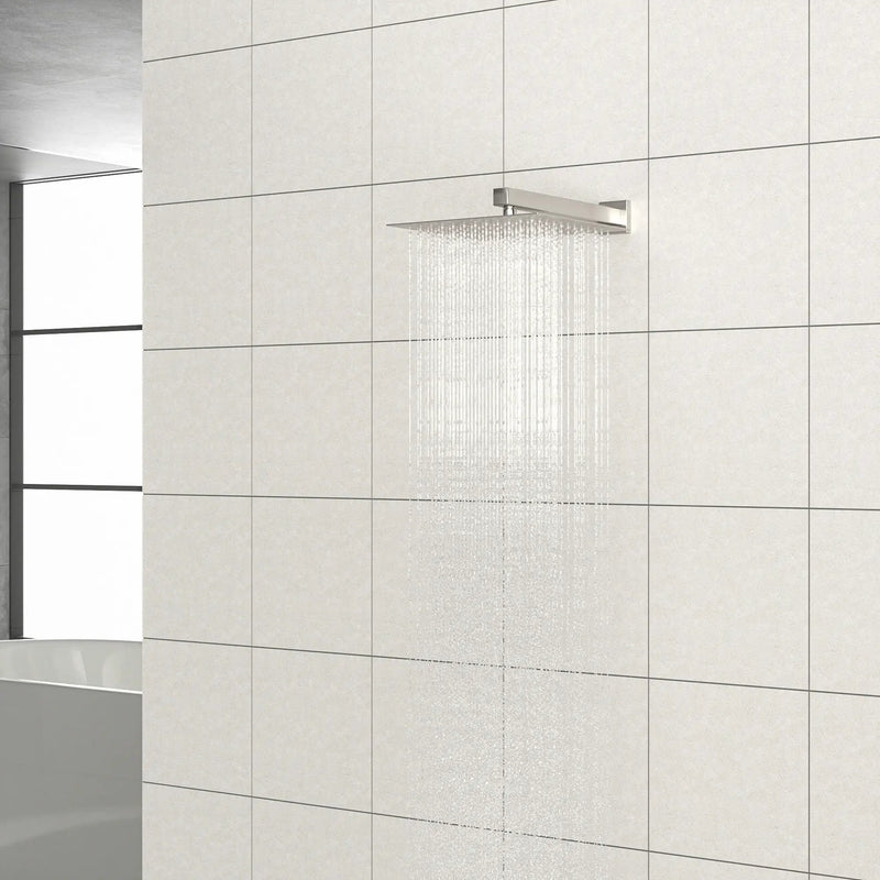 Ultra Thin Square Rainfall Shower Head Stainless Steel, Wall Or Ceiling Mount by HouseOfZazla